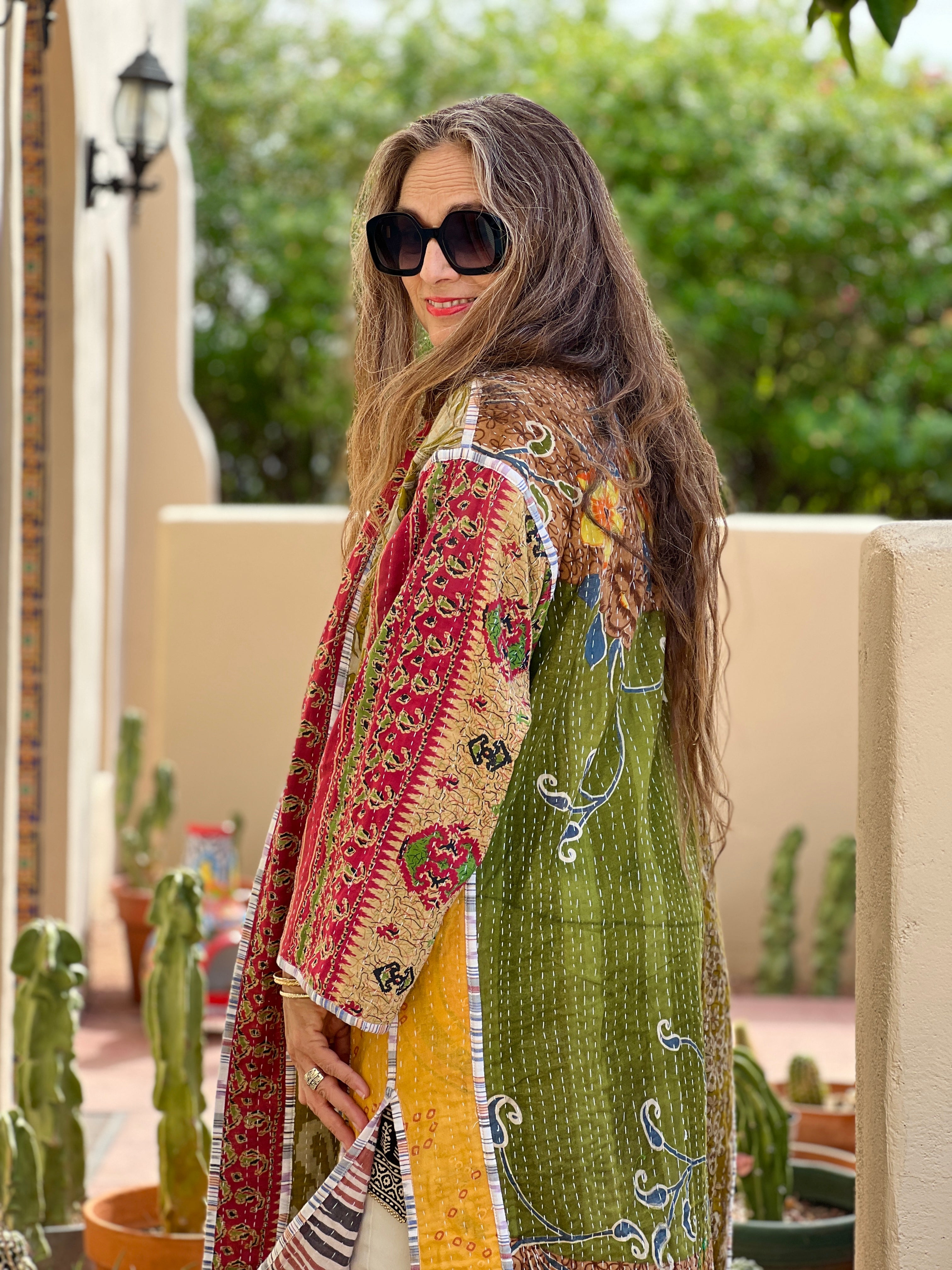 Paya Cotton Vintage Quilted Kantha Coat ONE OF KIND