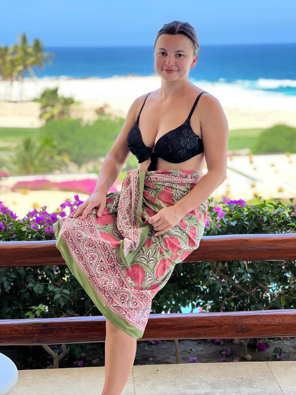 Francis Floral Cotton Pareo Cover-up