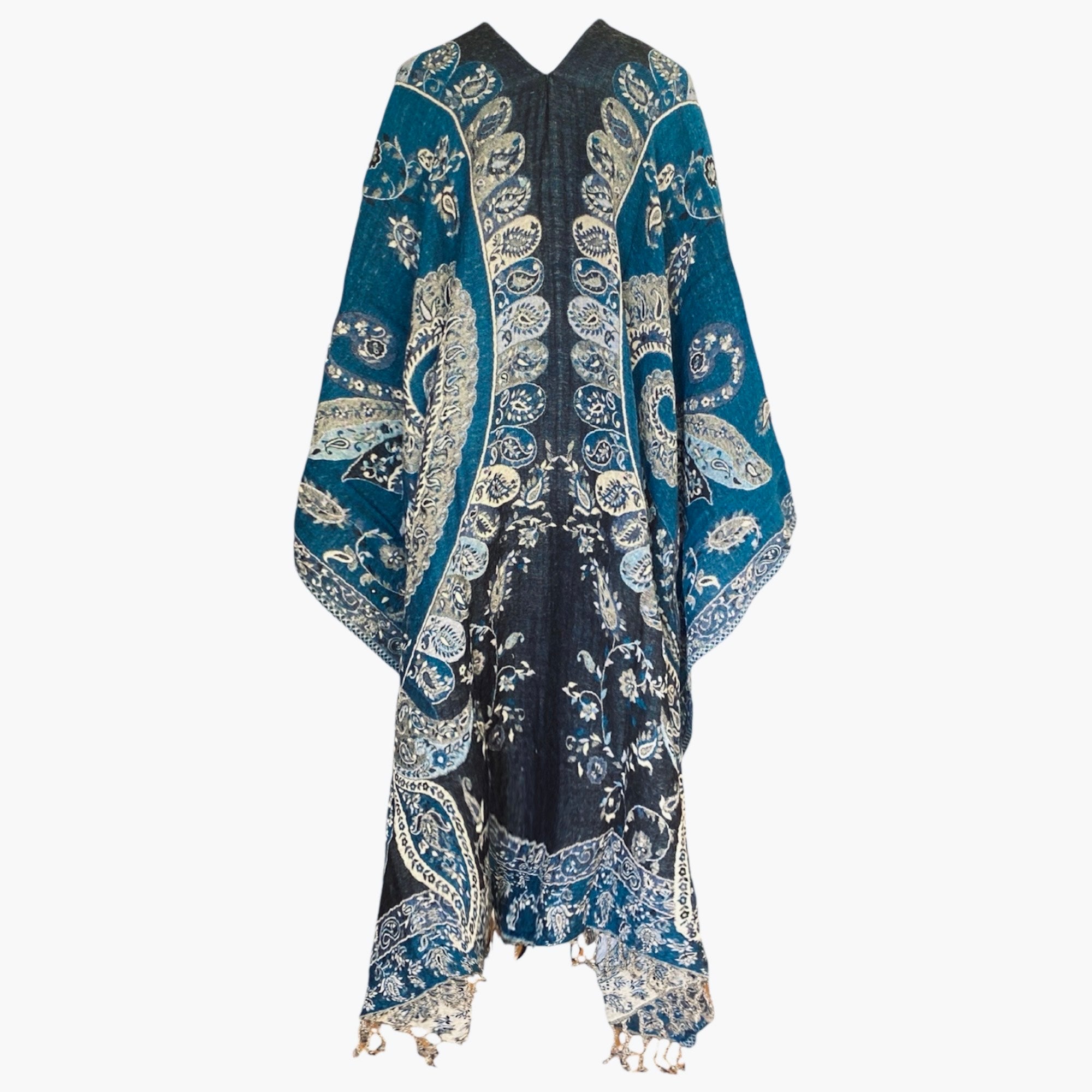 Pescara Paisley Boiled Wool Poncho