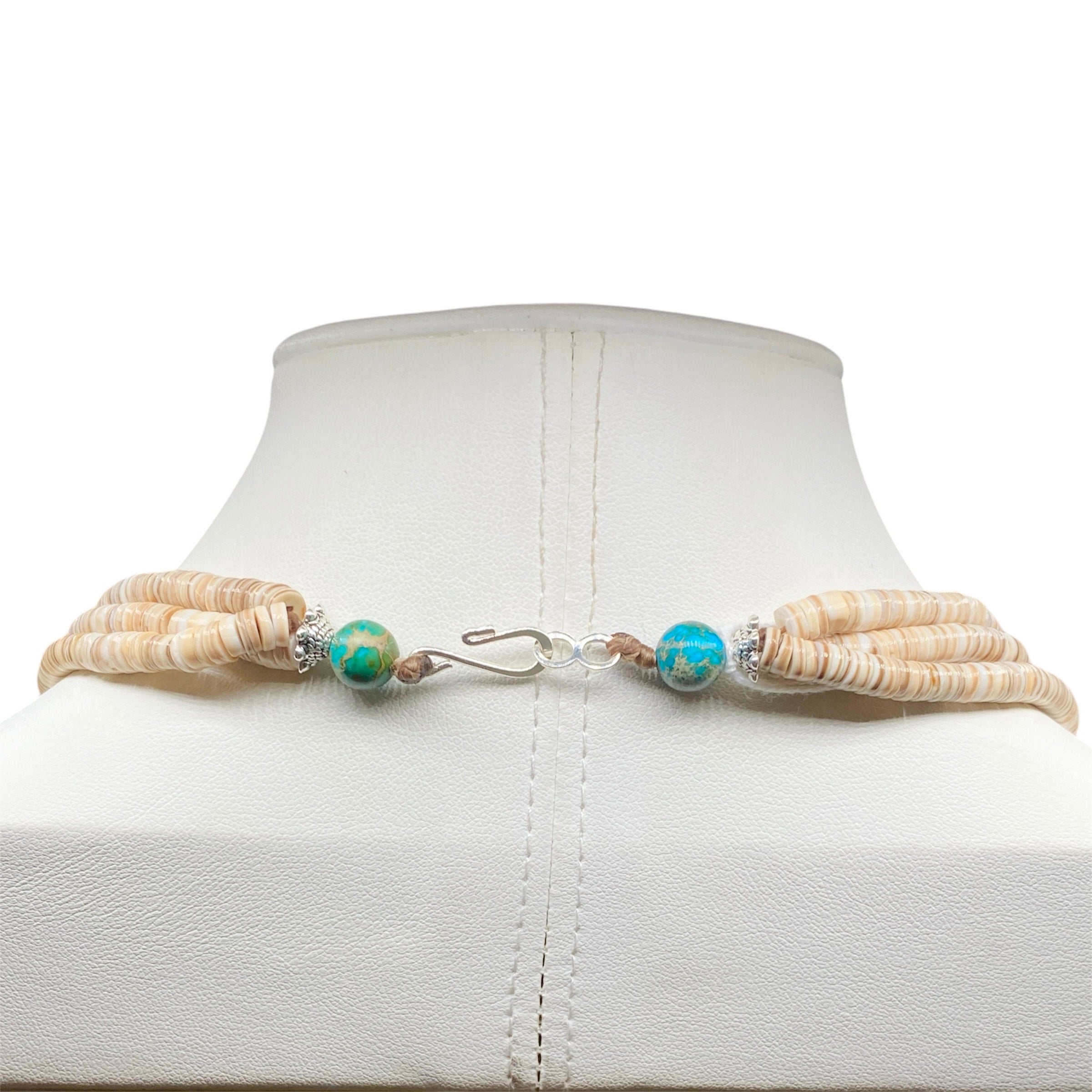 Heishi Shell and Turquoise Necklace Santo Domingo