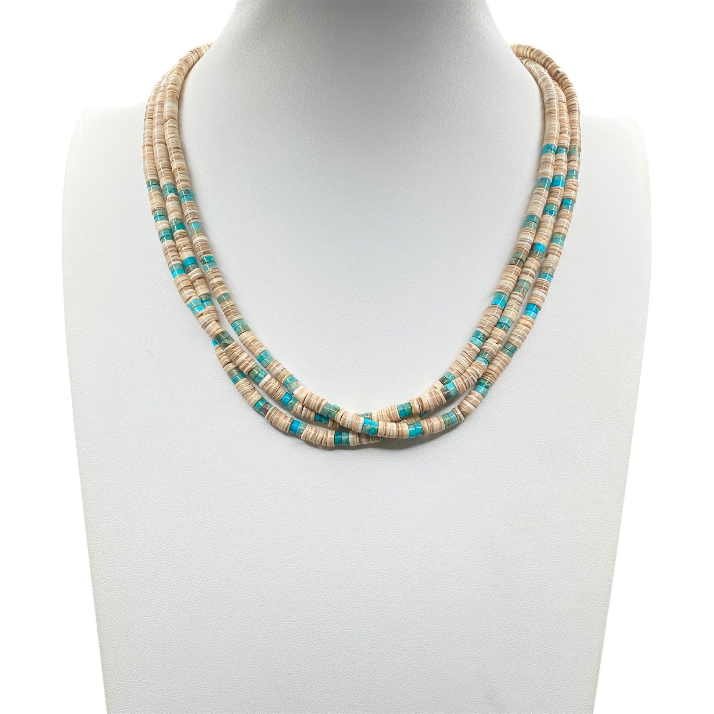 Heishi Shell and Turquoise Necklace Santo Domingo