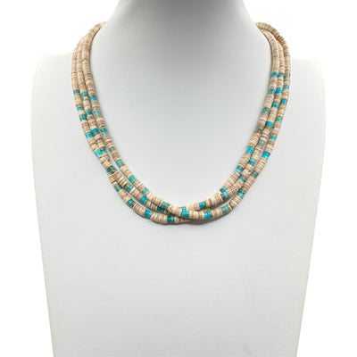 Heishi Shell and Turquoise Necklace Santo Domingo