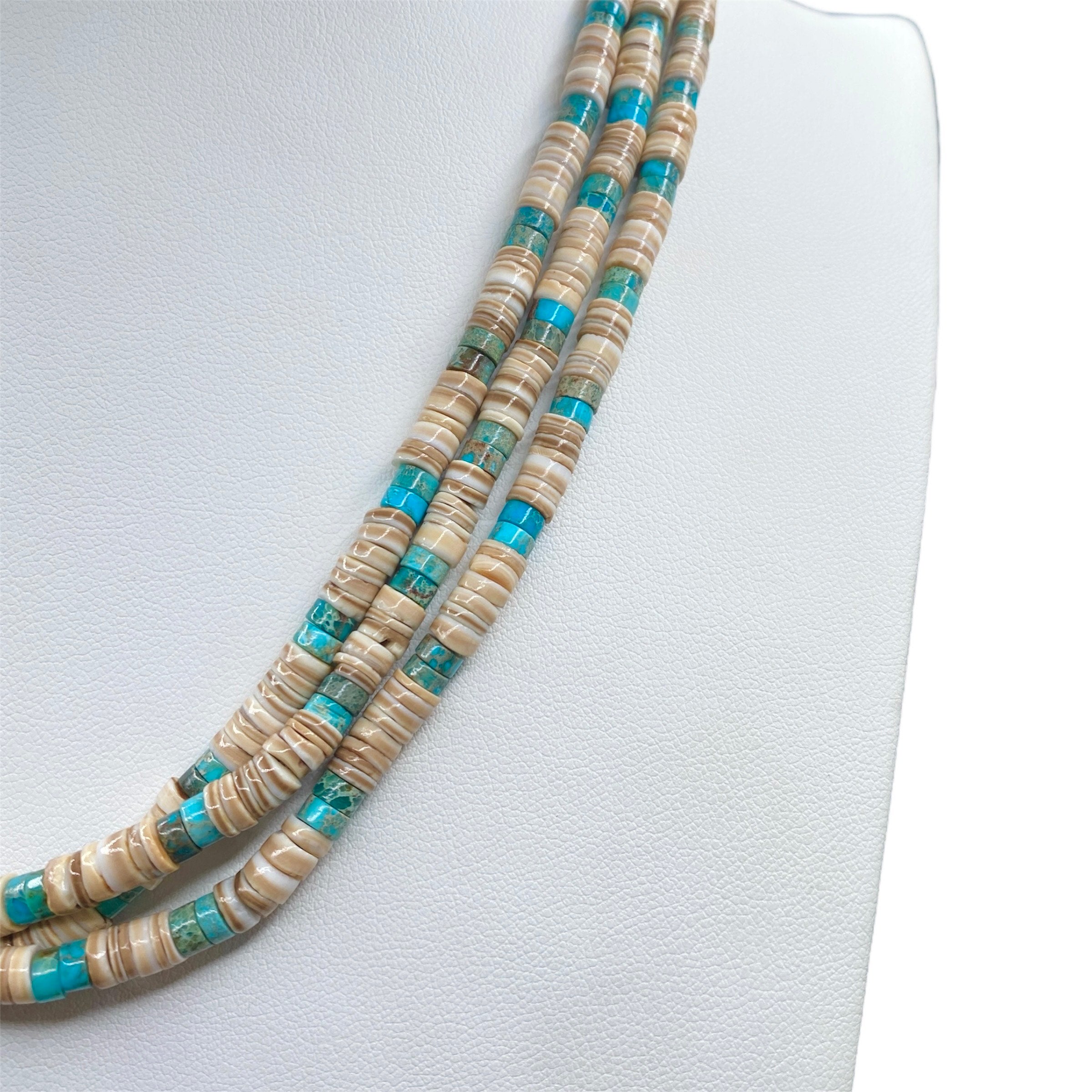 Heishi Shell and Turquoise Necklace Santo Domingo