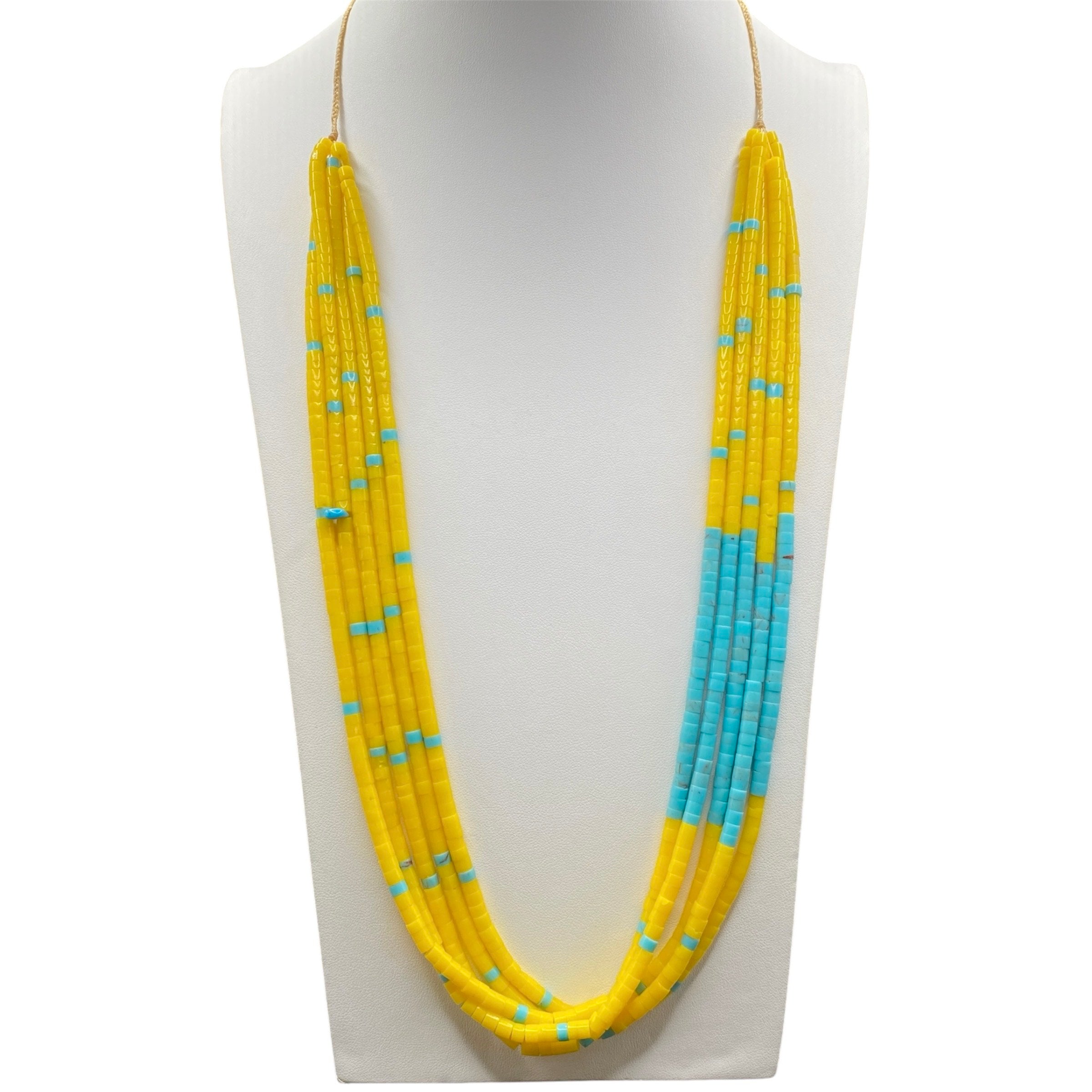 Turquoise and Yellow Serpentine Necklace