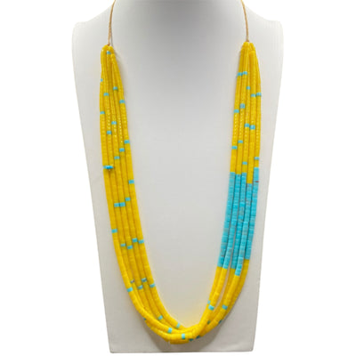 Turquoise and Yellow Serpentine Necklace