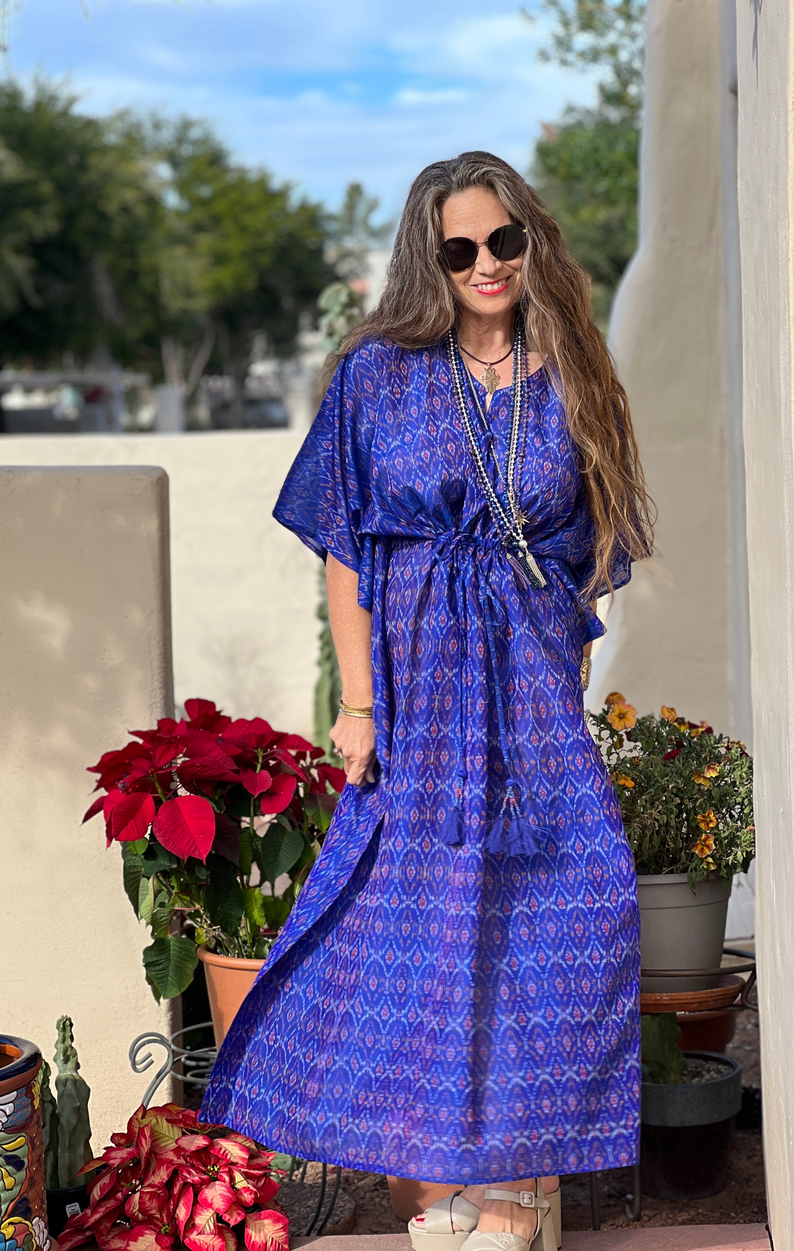 Purple Princess Silk Cotton Ikat Maxi