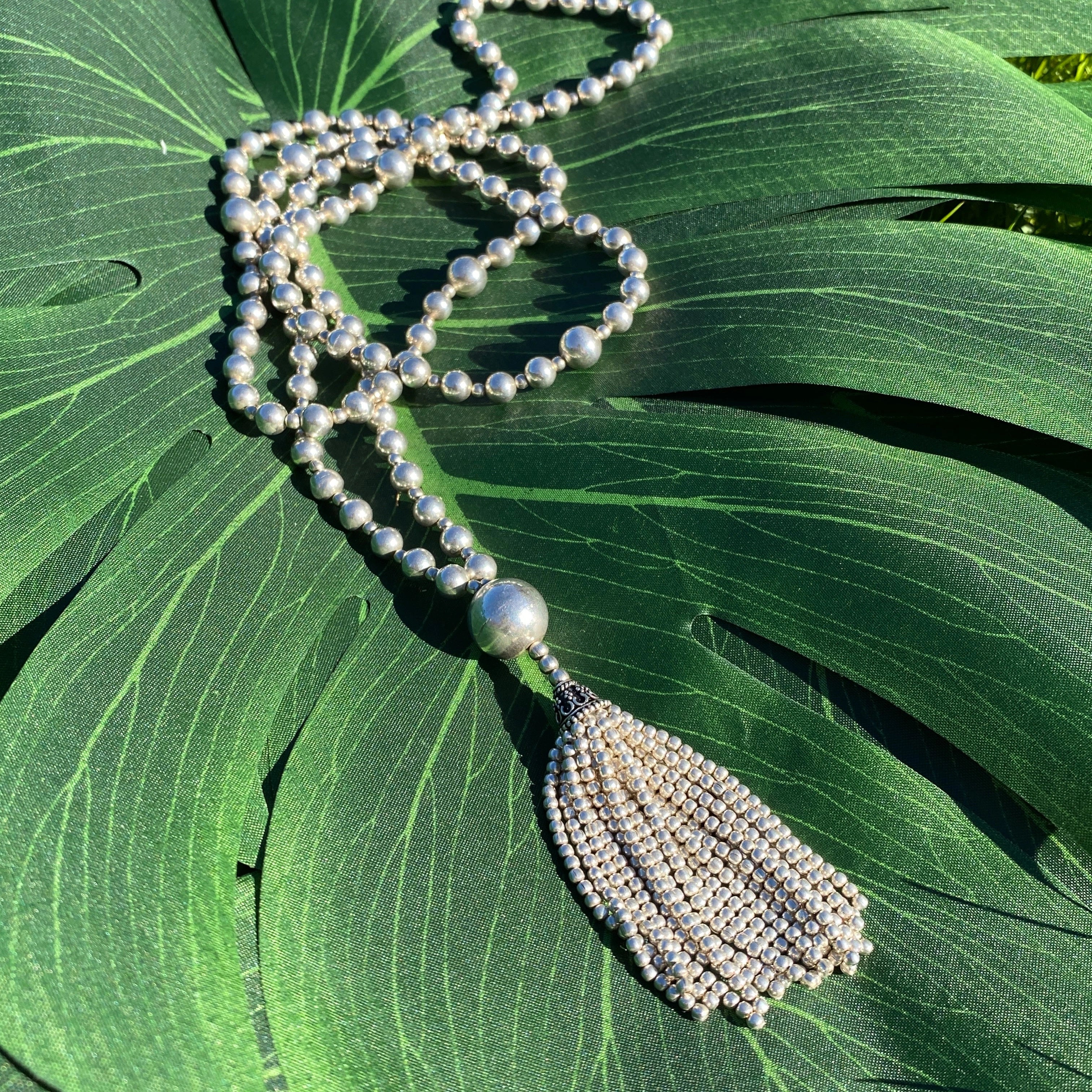 Pretty Silver Necklace - Tassel Necklace - Long Necklace - $16.00 - Lulus