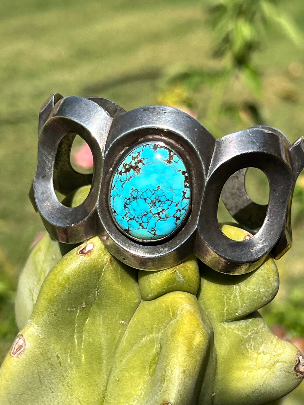 Vintage Rare #8 Turquoise and Silver Bracelet Navajo