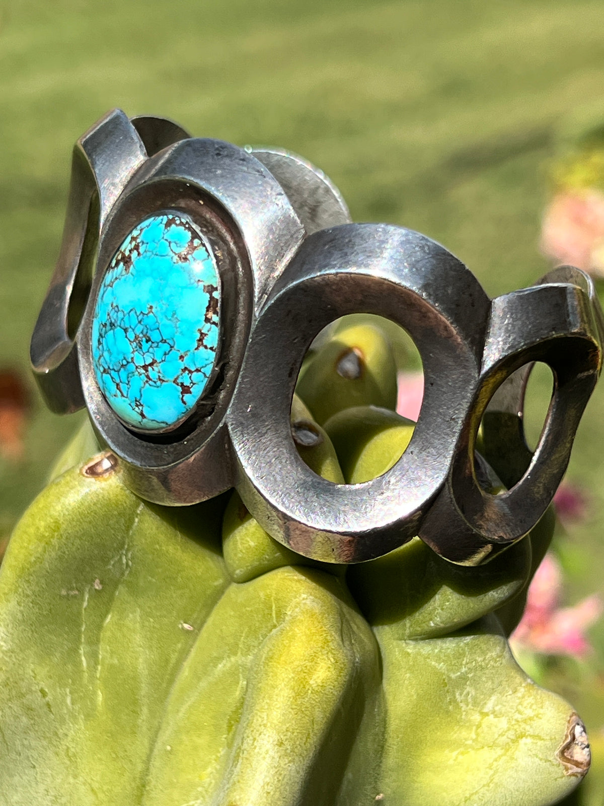 Vintage Rare #8 Turquoise and Silver Bracelet Navajo