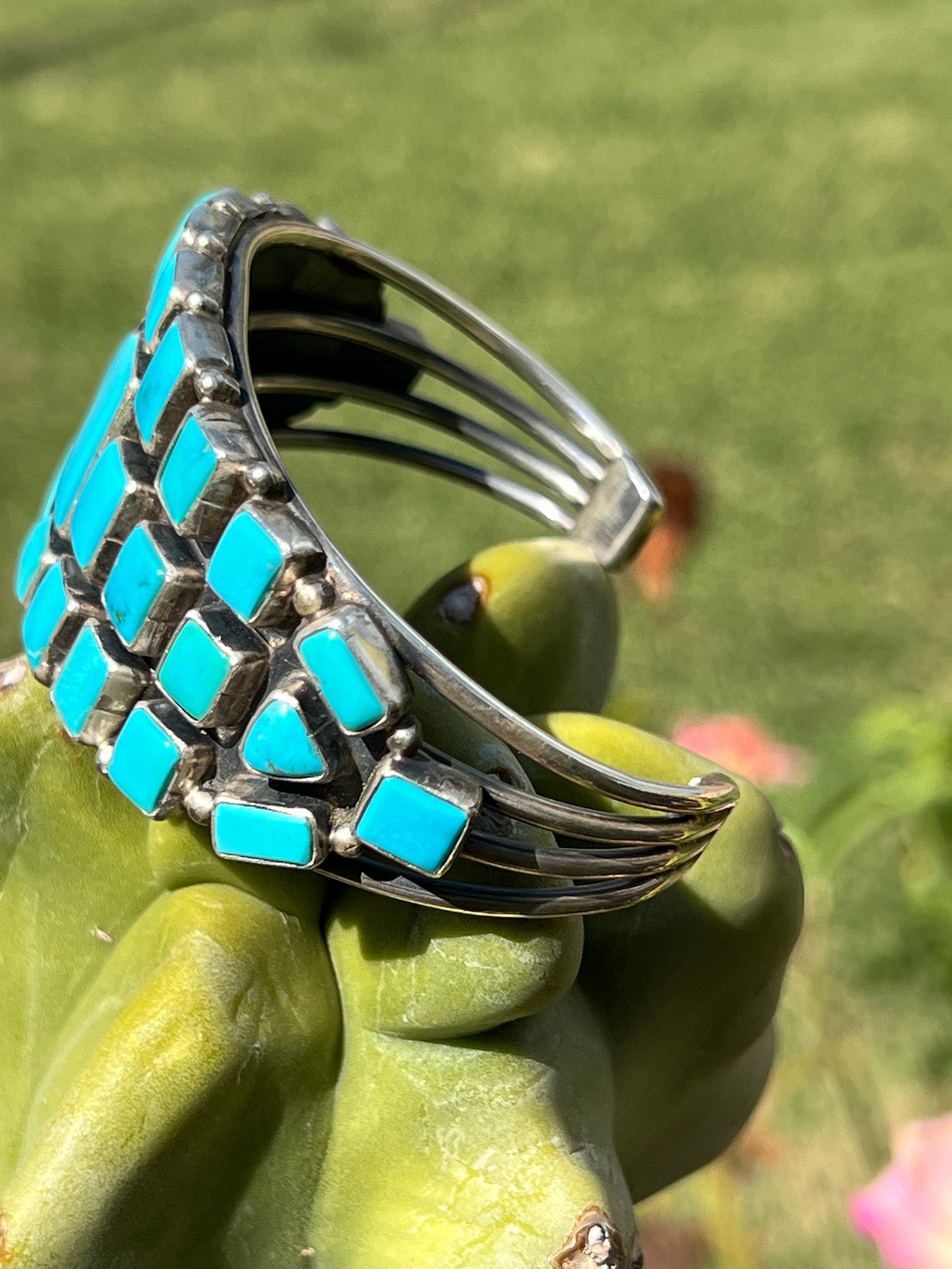 1Vintage Rare Sleeping Beauty Turquoise and Silver Bracelet Navajo