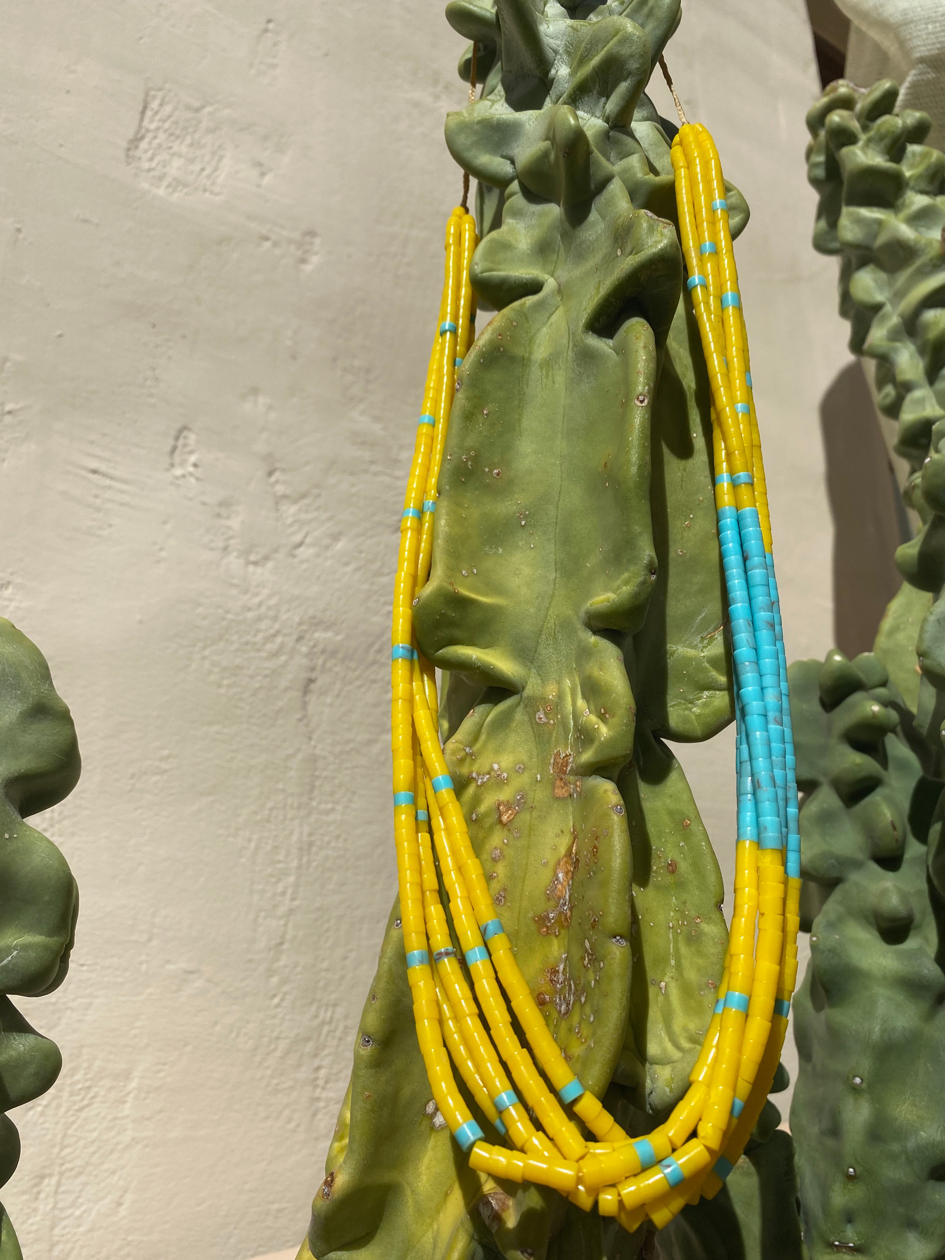 Turquoise and Yellow Serpentine Necklace