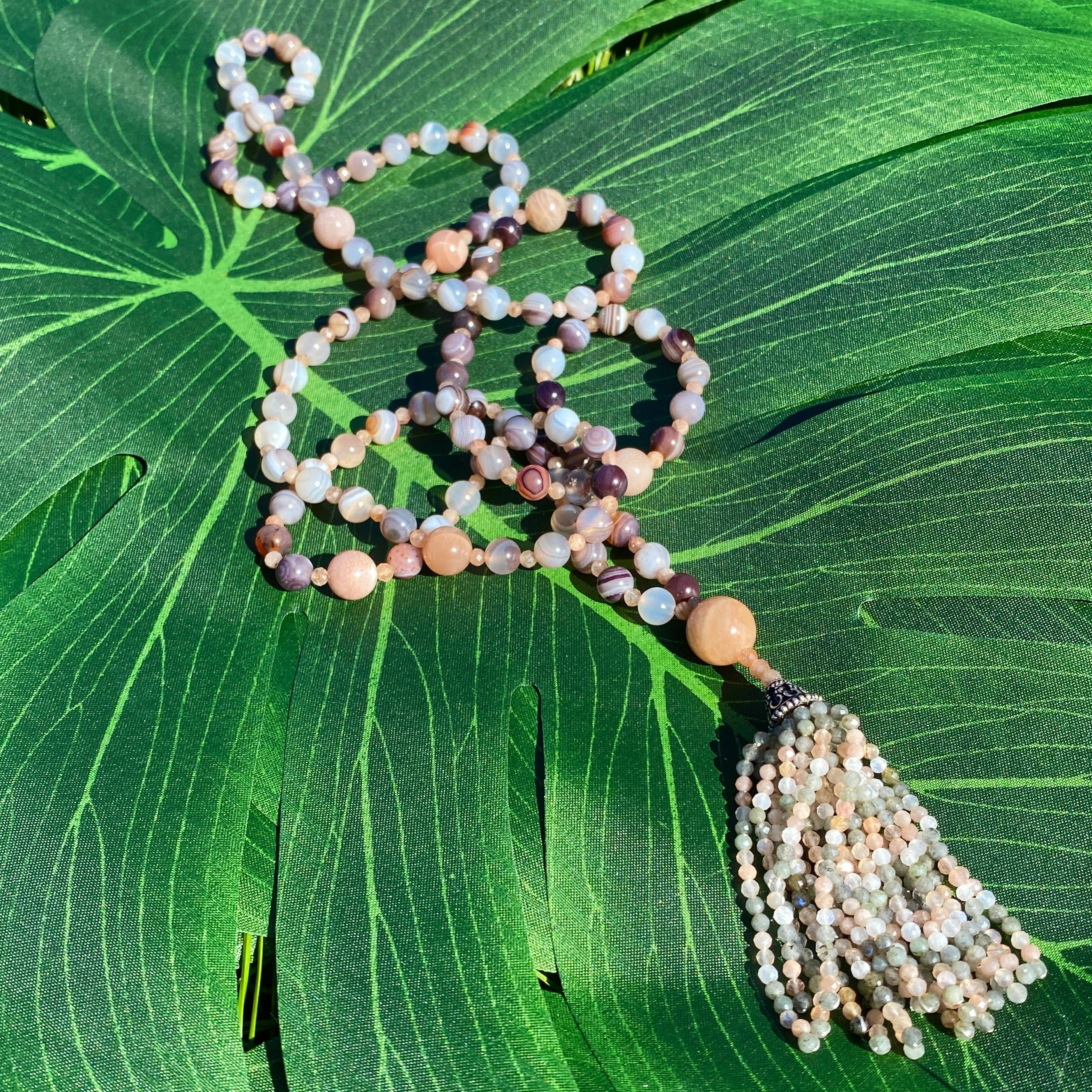 Semi Precious Botswana Agate Mala