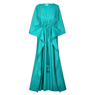 Victoria Turquoise Maxi Kaftan Dress