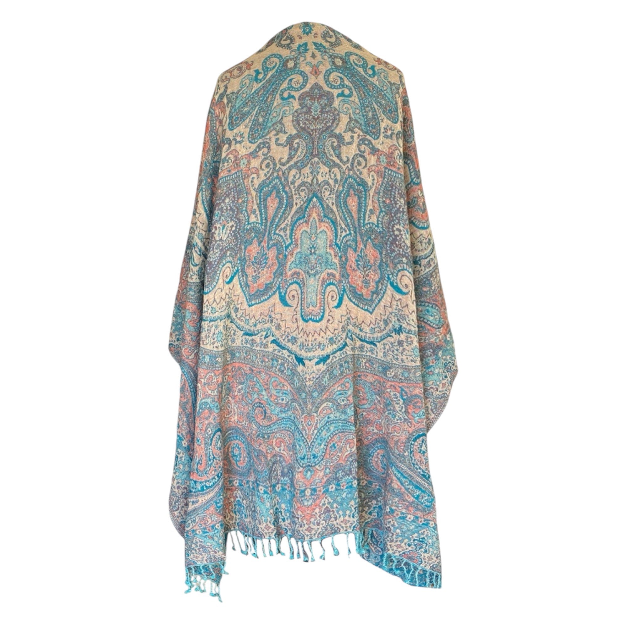 Tempting Turquoise Boiled Wool Poncho