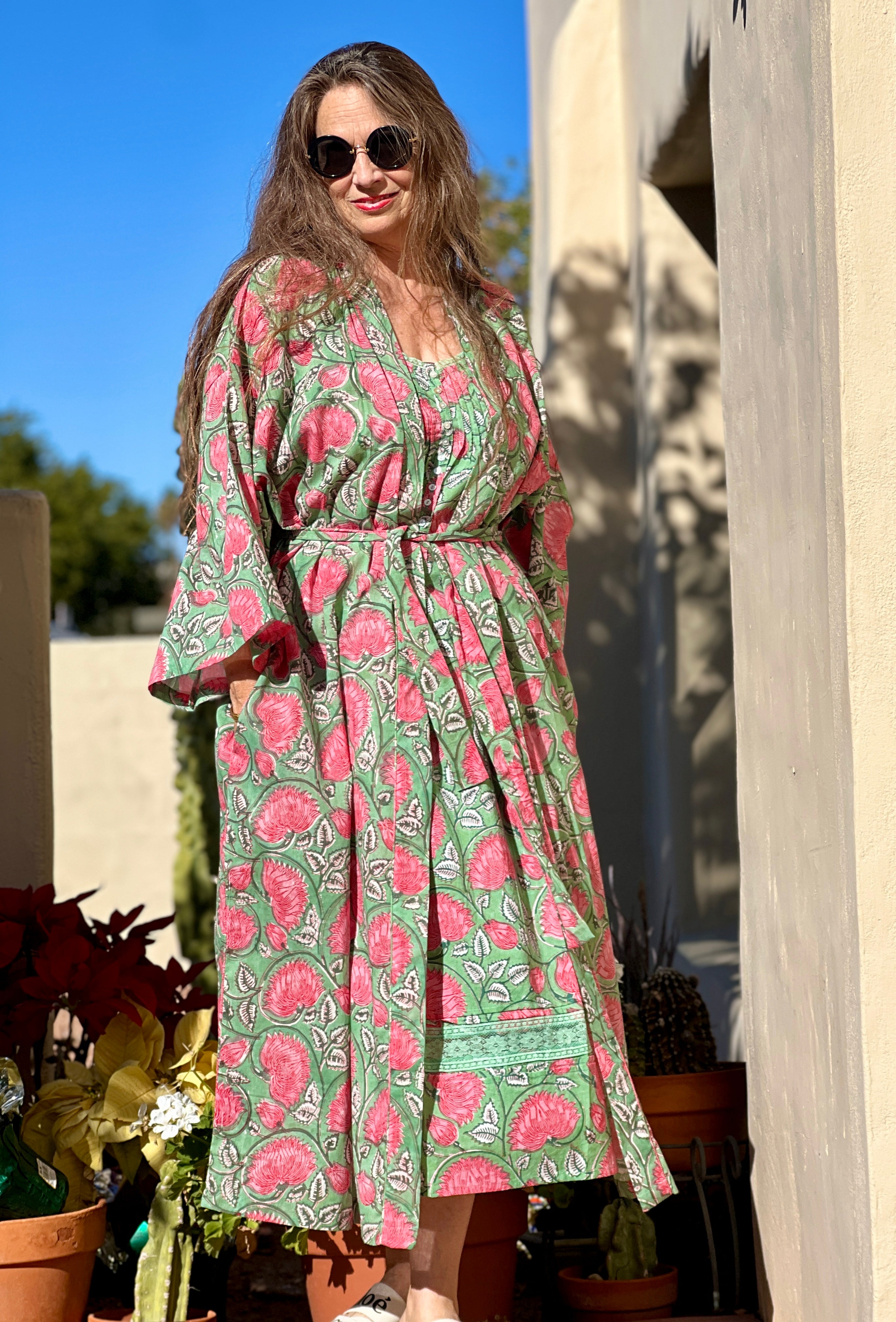 Francis Floral Cotton Dress Robe