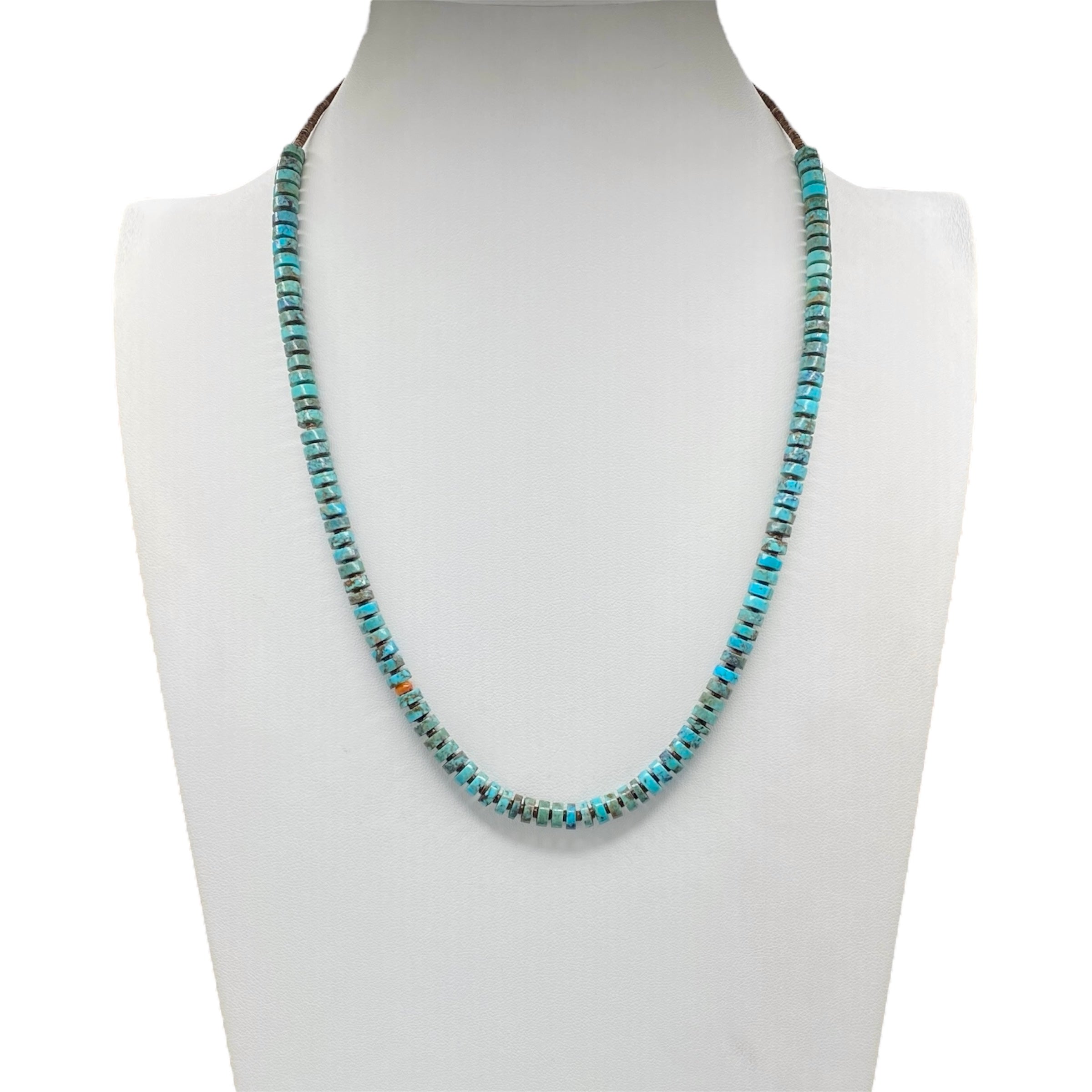 Kingman Turquoise and Heishi Necklace Santo Domingo