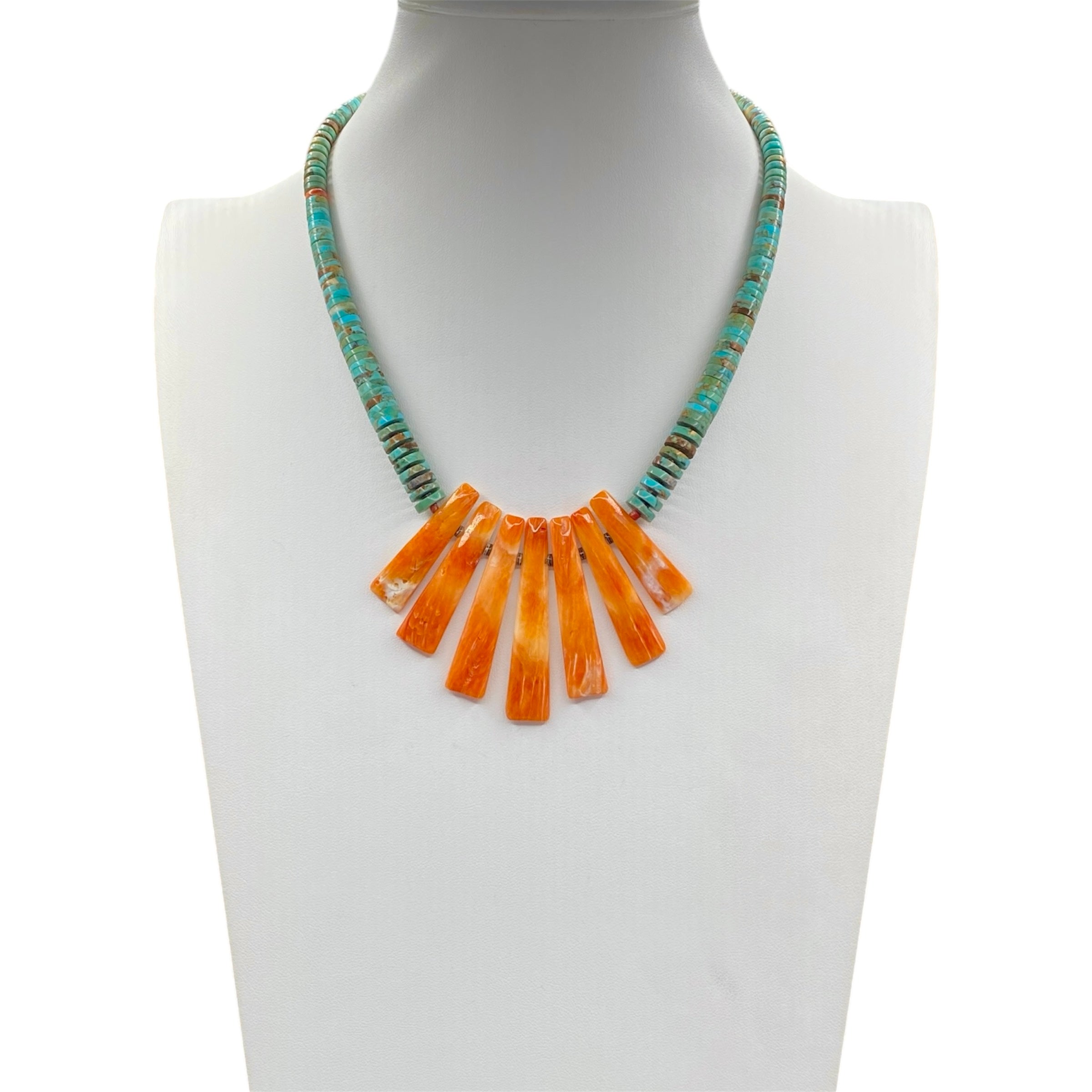 Spiny Oyster Royston Turquoise Graduated Necklace