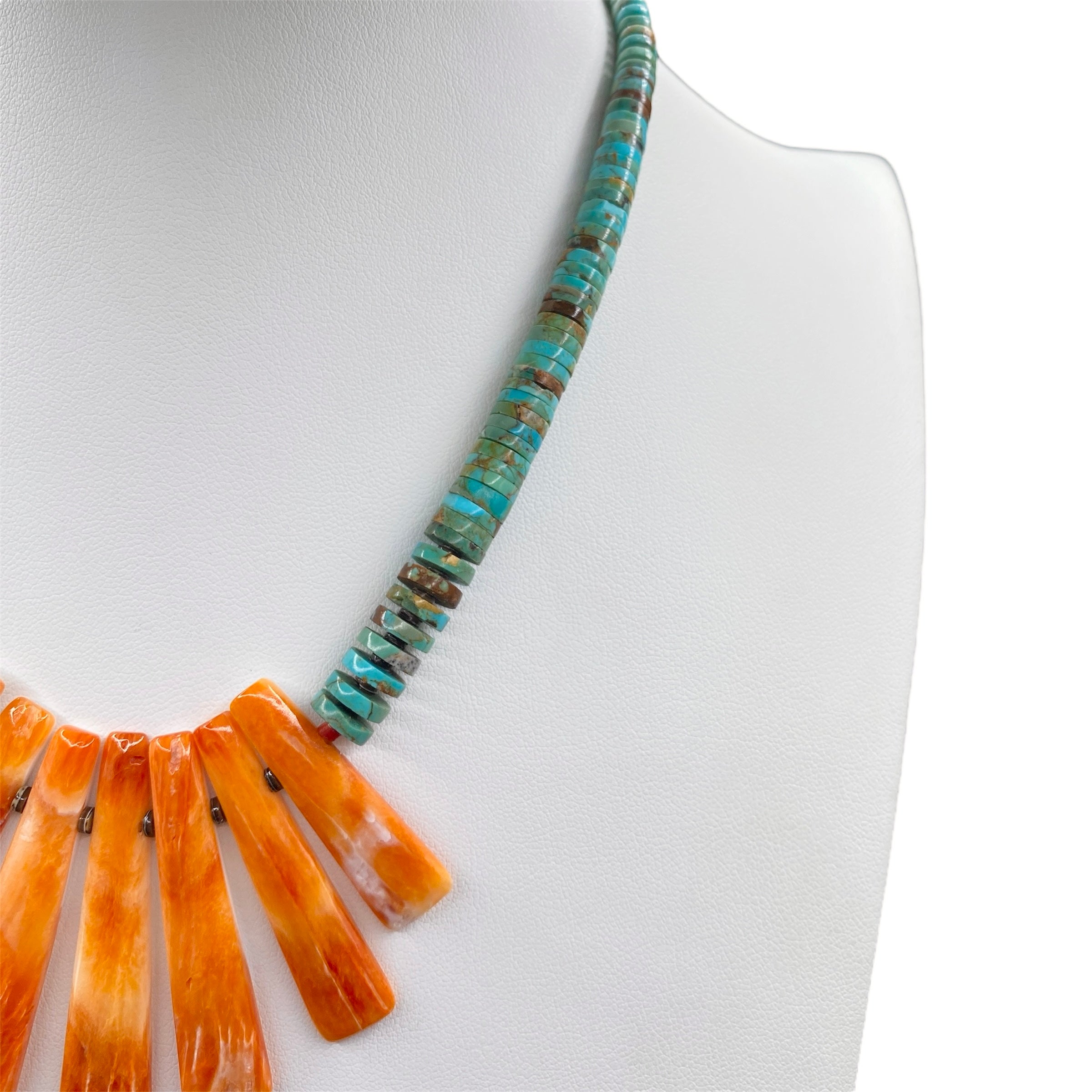 Spiny Oyster Royston Turquoise Graduated Necklace