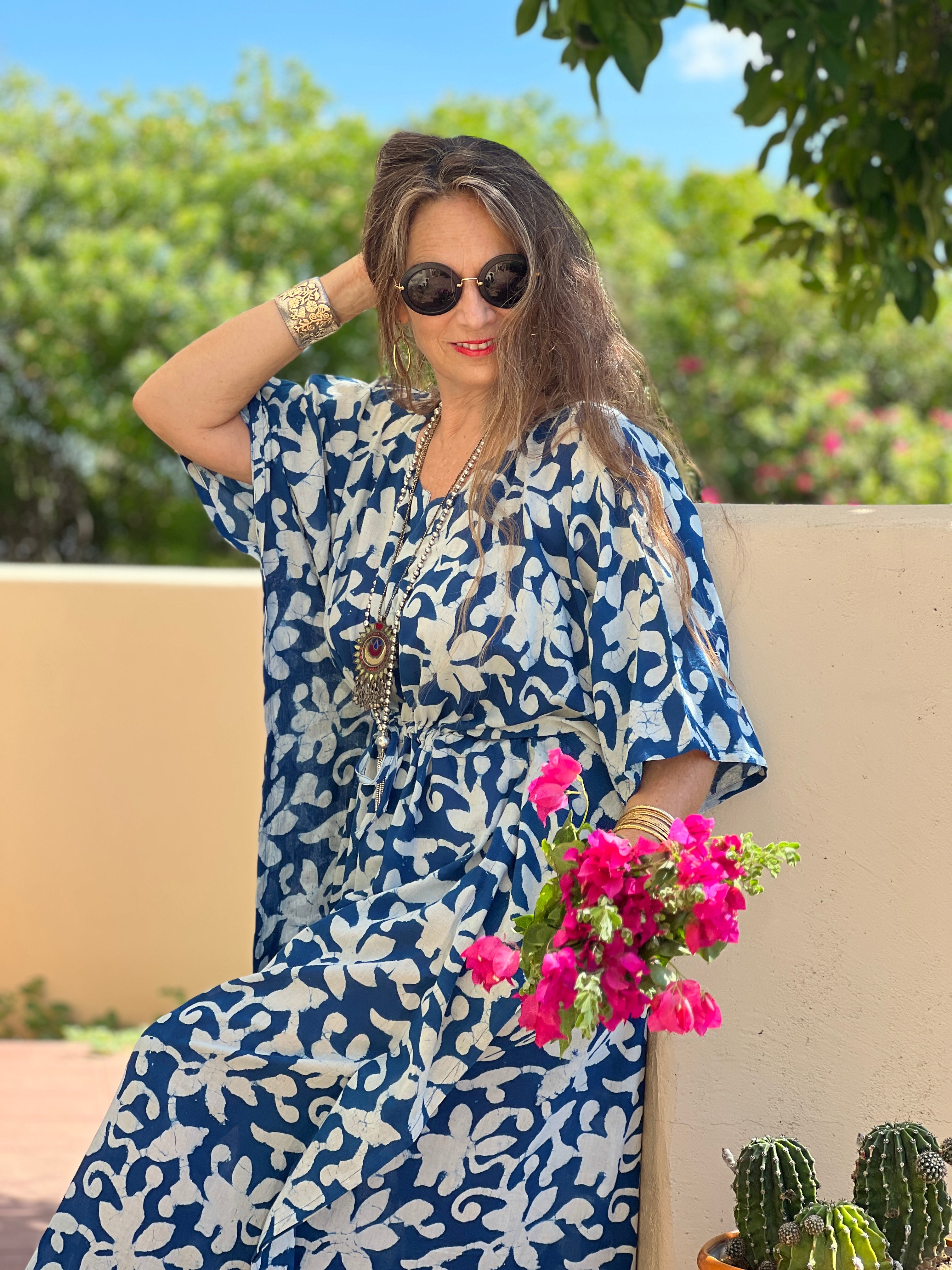 Sarah Floral Maxi Kaftan Dress Store Credit