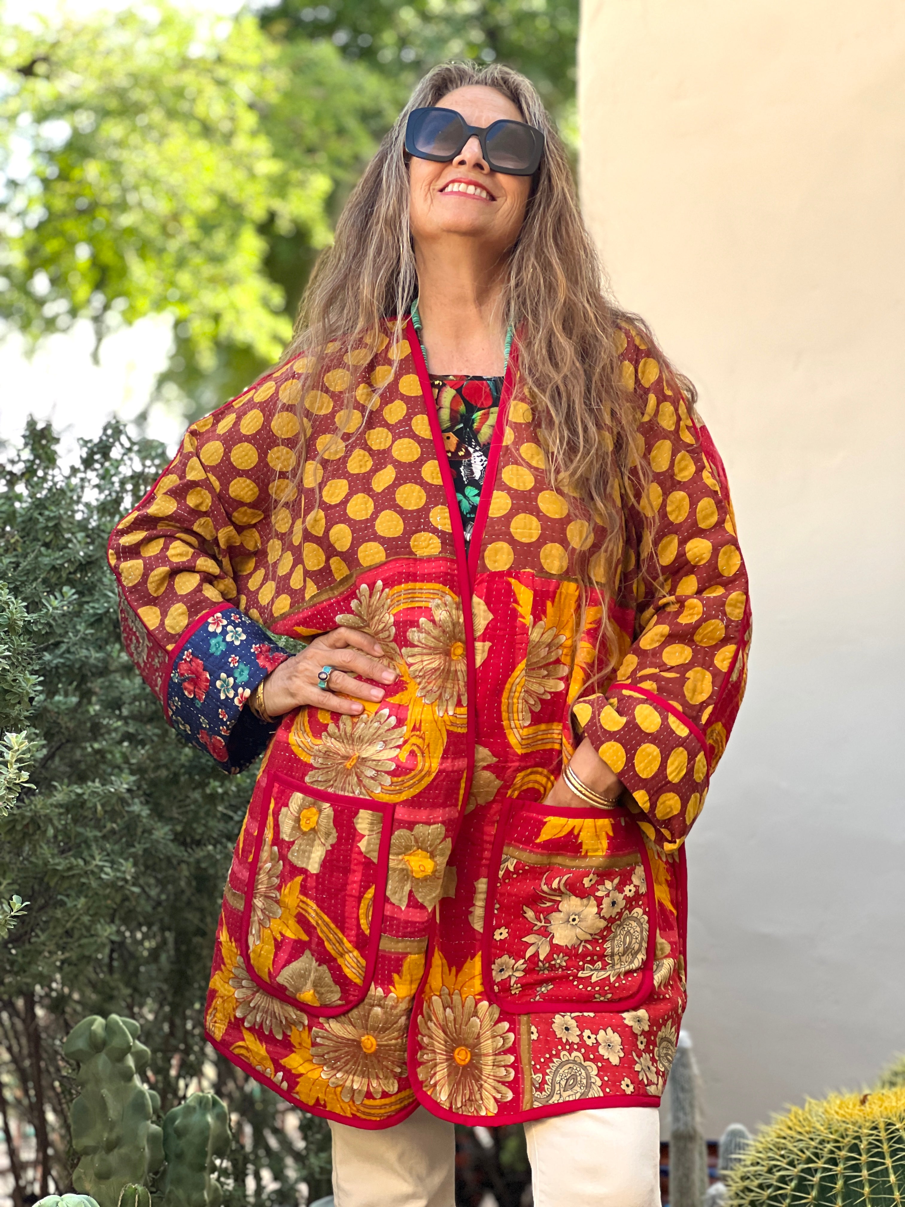 Natika Cotton Kantha Coat One of a Kind