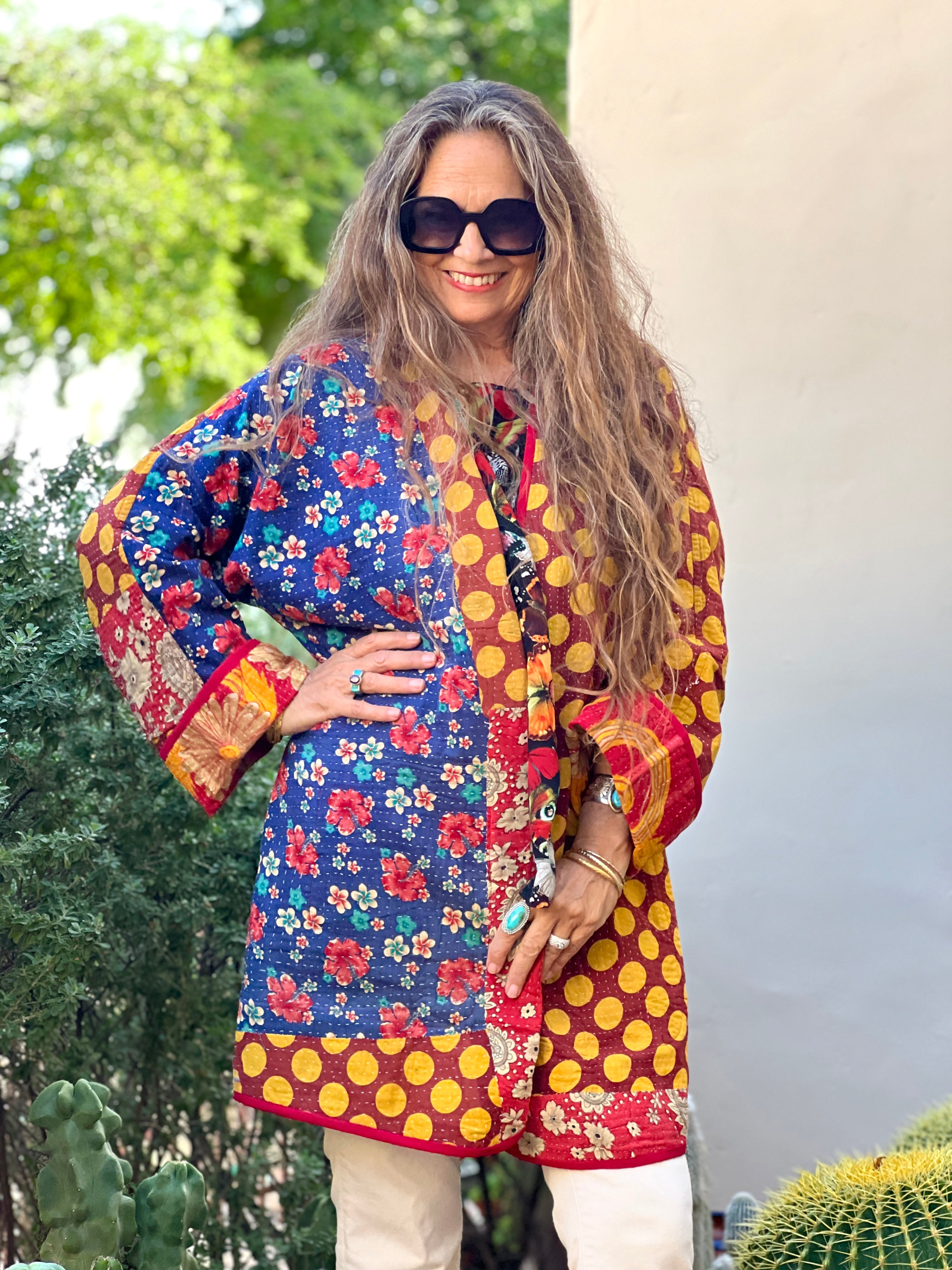 Natika Cotton Kantha Coat One of a Kind