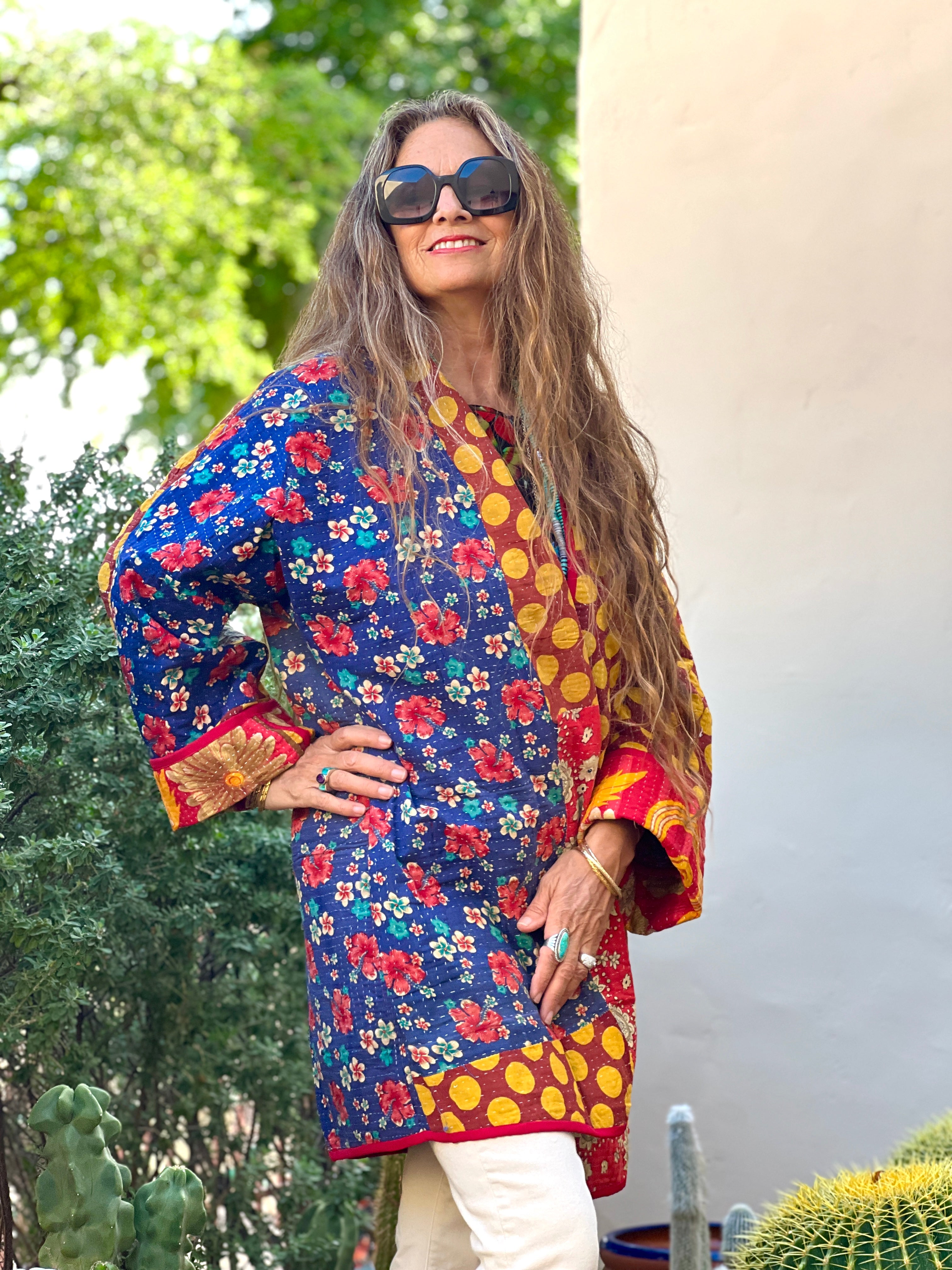 Natika Cotton Kantha Coat One of a Kind