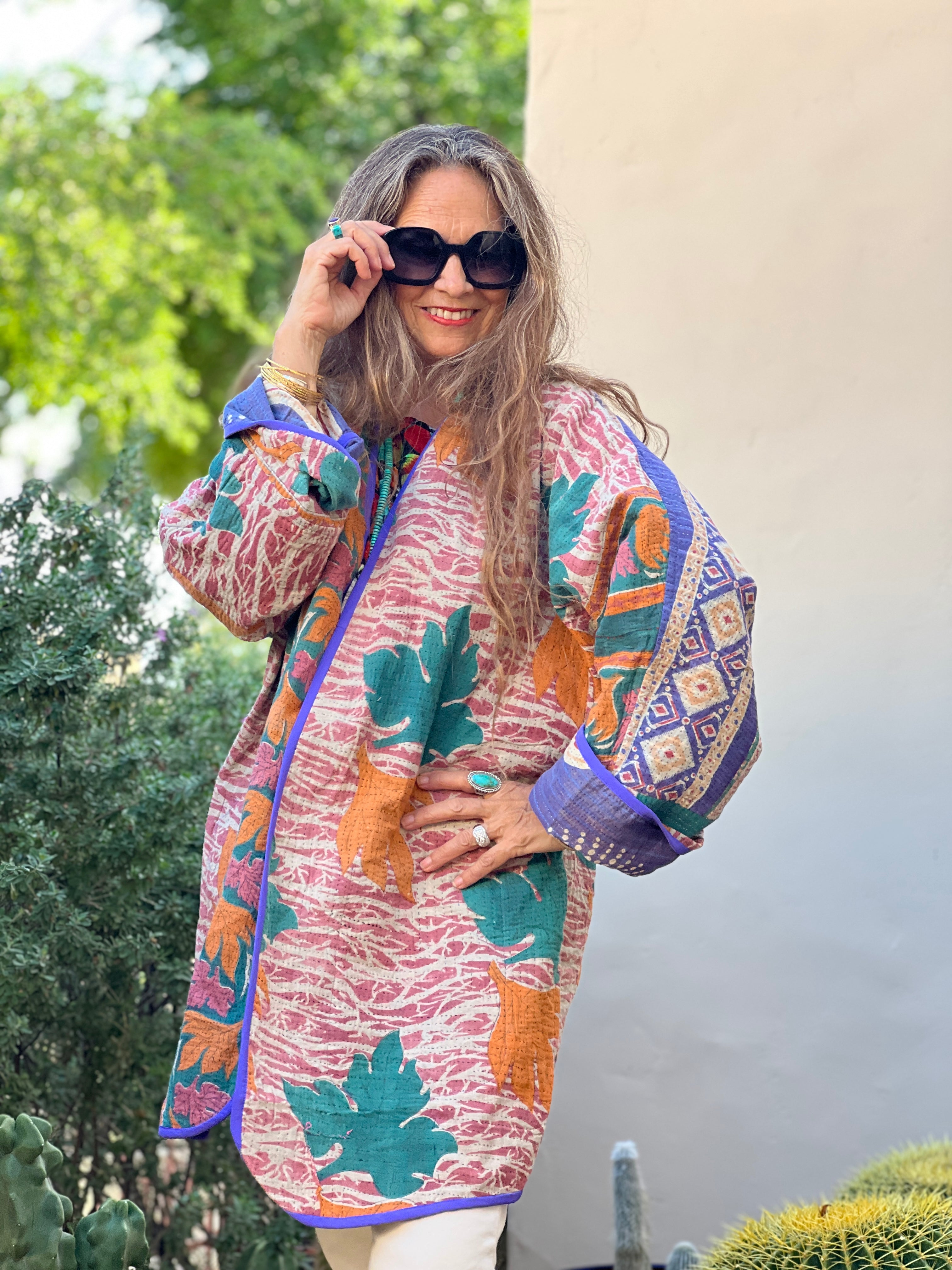 Cherai Cotton Kantha Coat One of a Kind