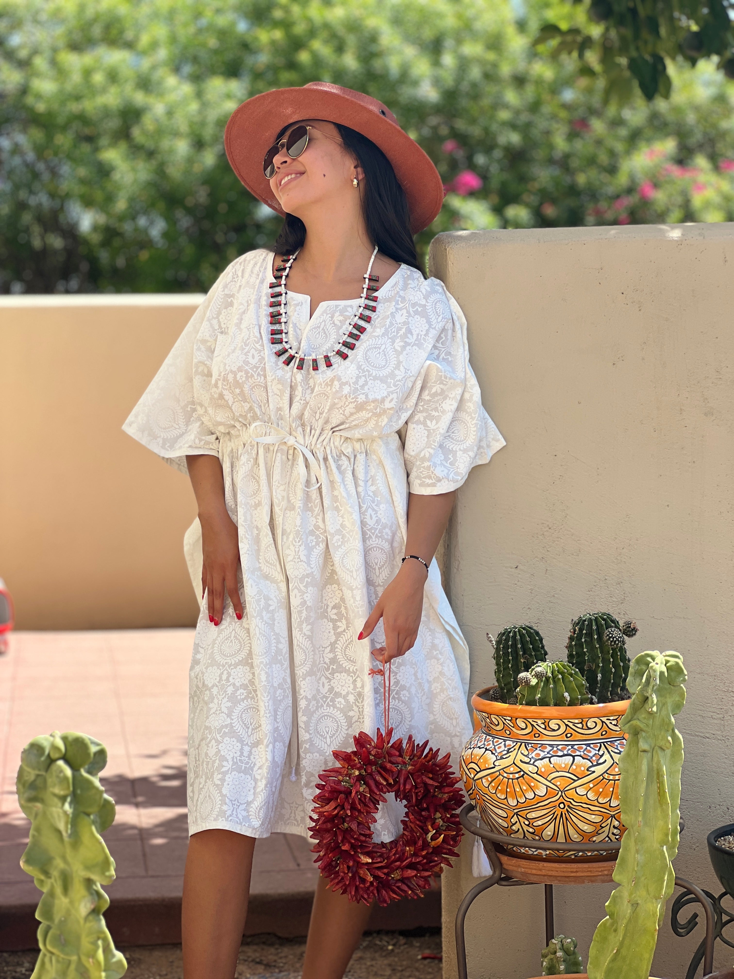 Snow White Midi Kaftan Dress