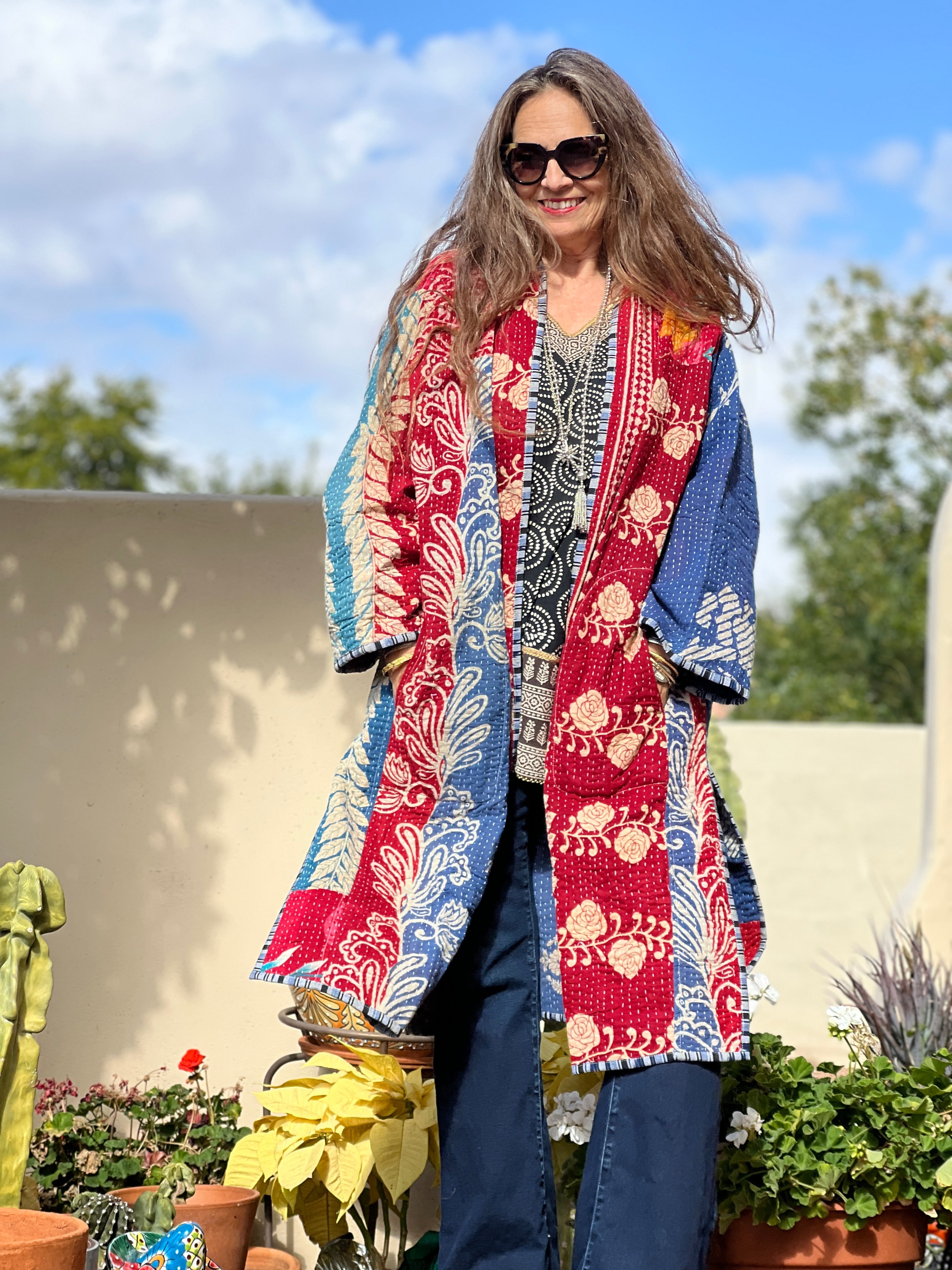 Ritah Cotton Vintage Quilted Kantha Coat ONE OF KIND