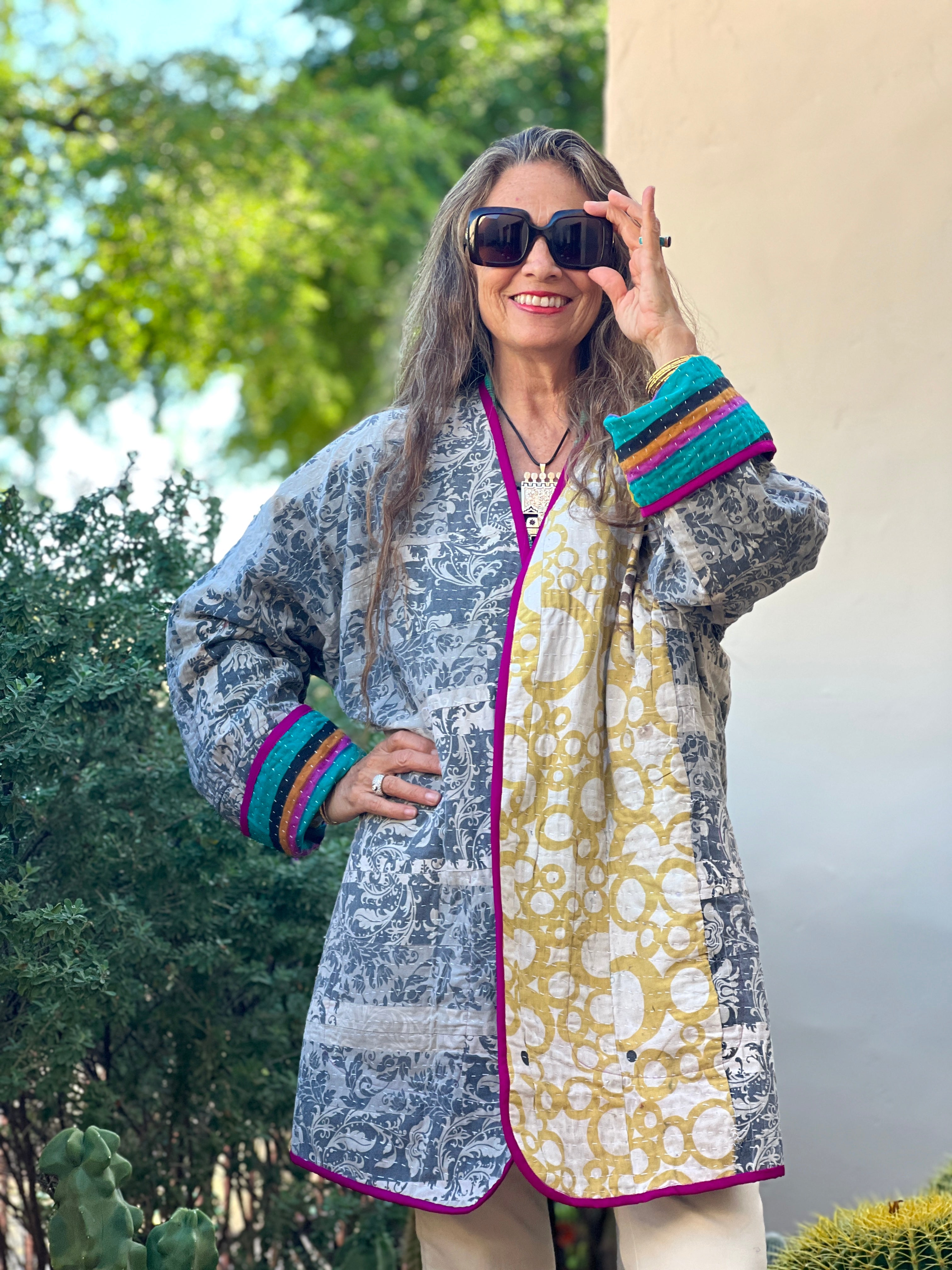 Pallana Cotton Kantha Coat One of a Kind