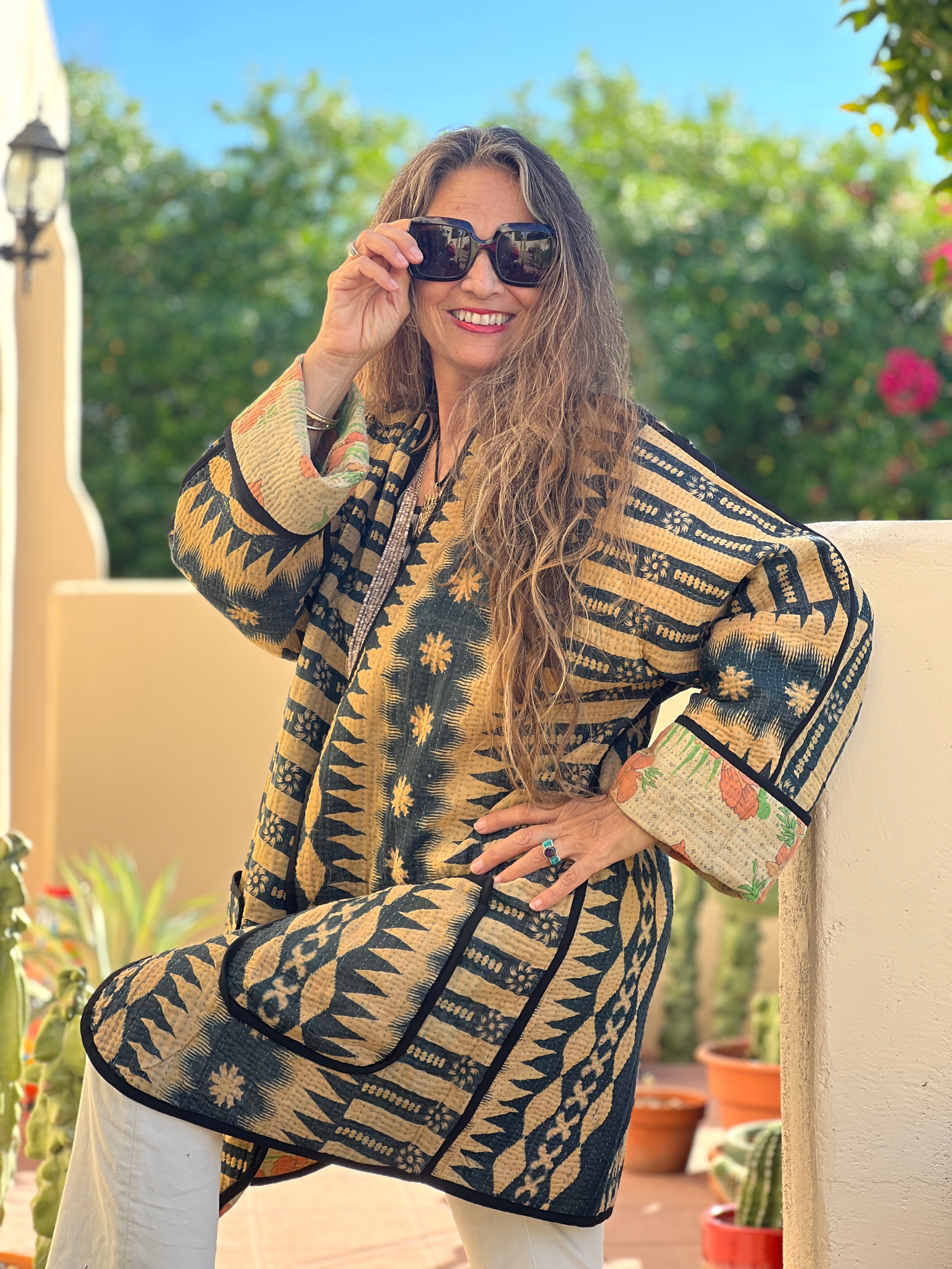 Anjuna Cotton Kantha Coat One of a Kind