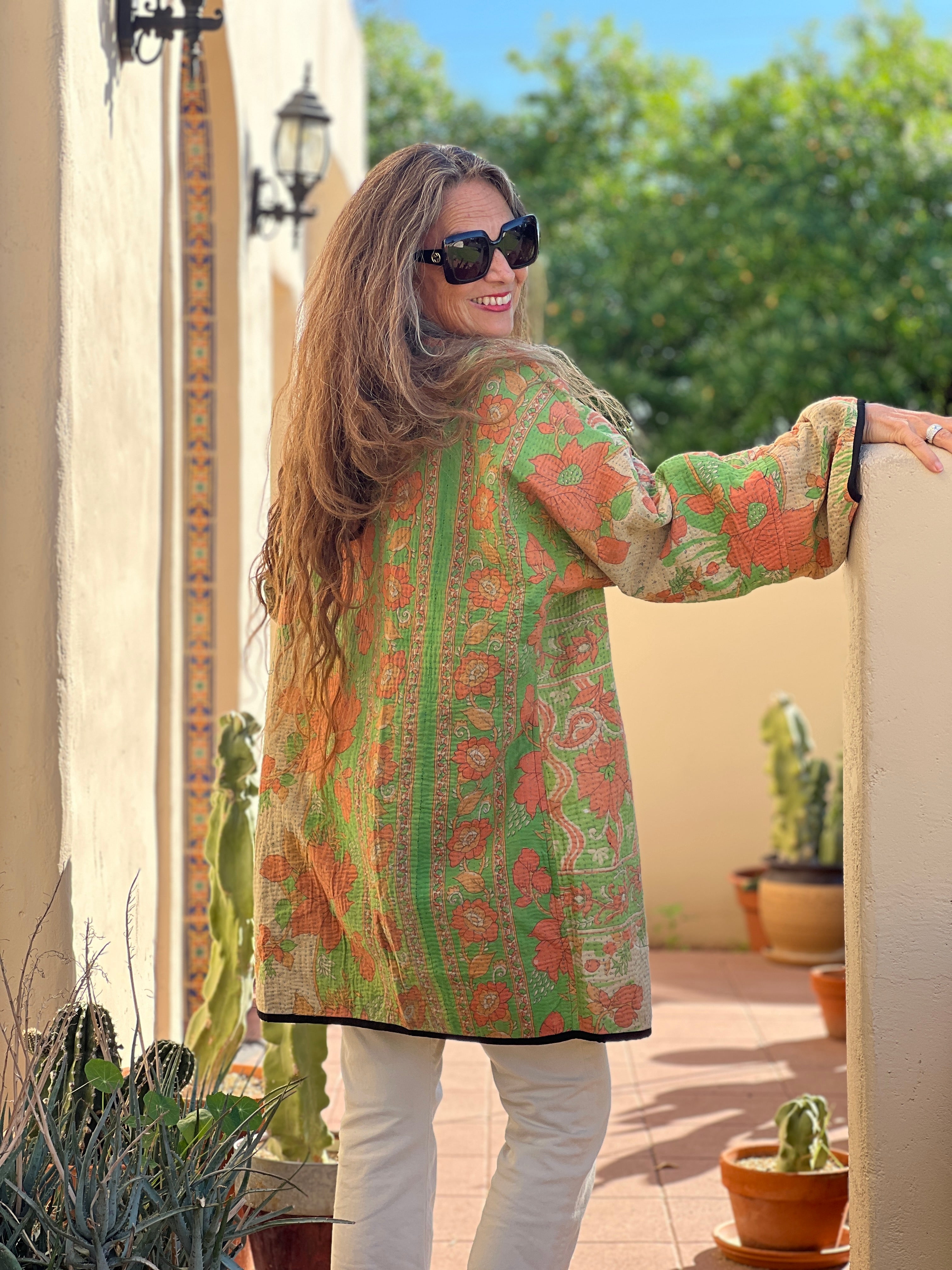 Anjuna Cotton Kantha Coat One of a Kind
