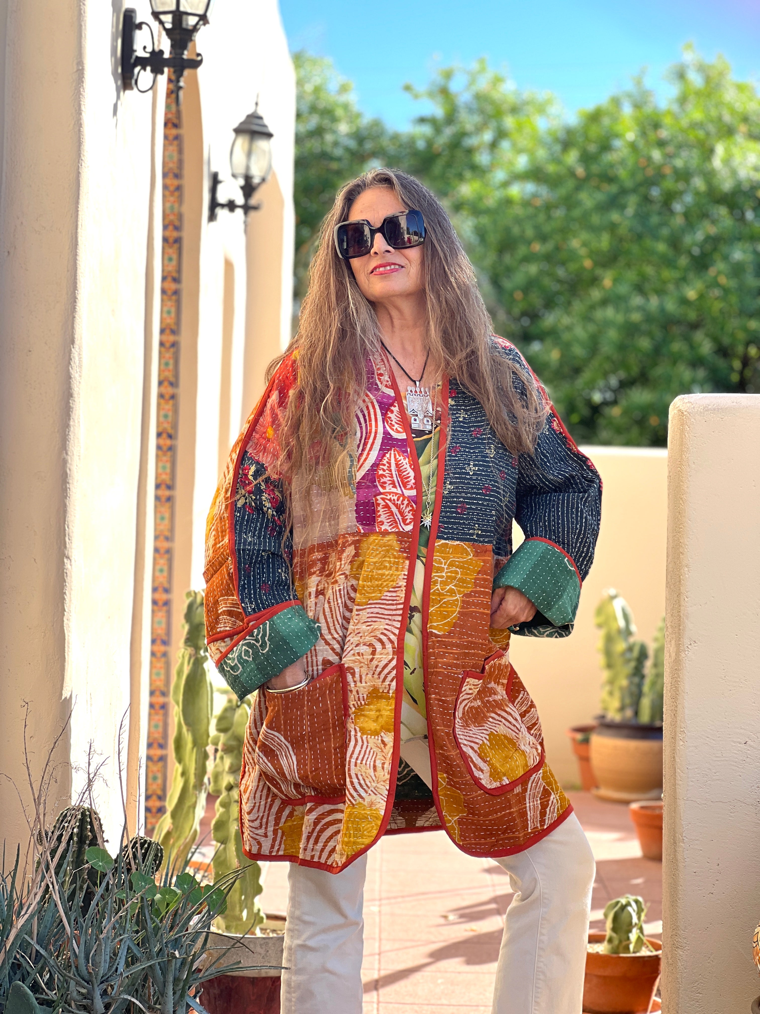 Baga Cotton Kantha Coat One of a Kind