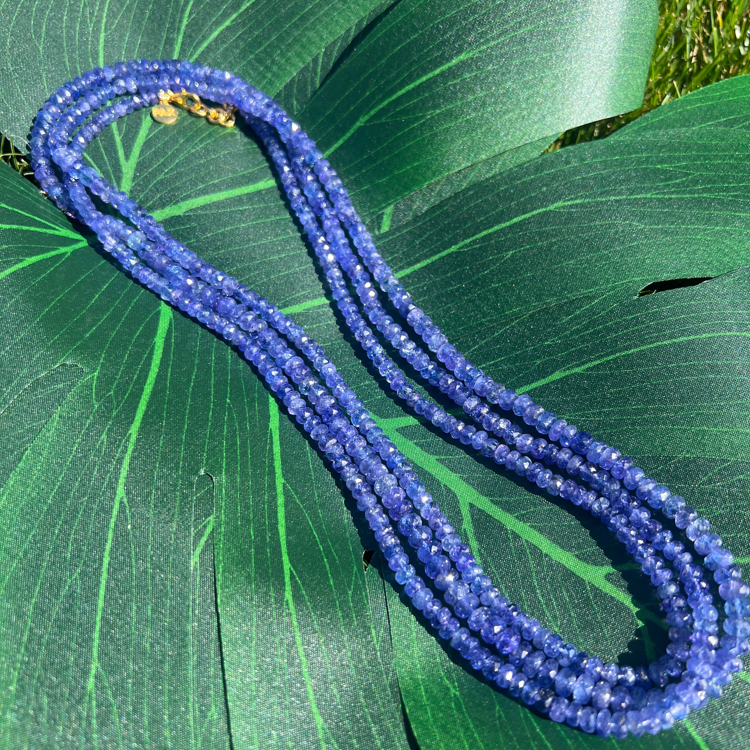 Rare Faceted Tanzanite Long Necklace