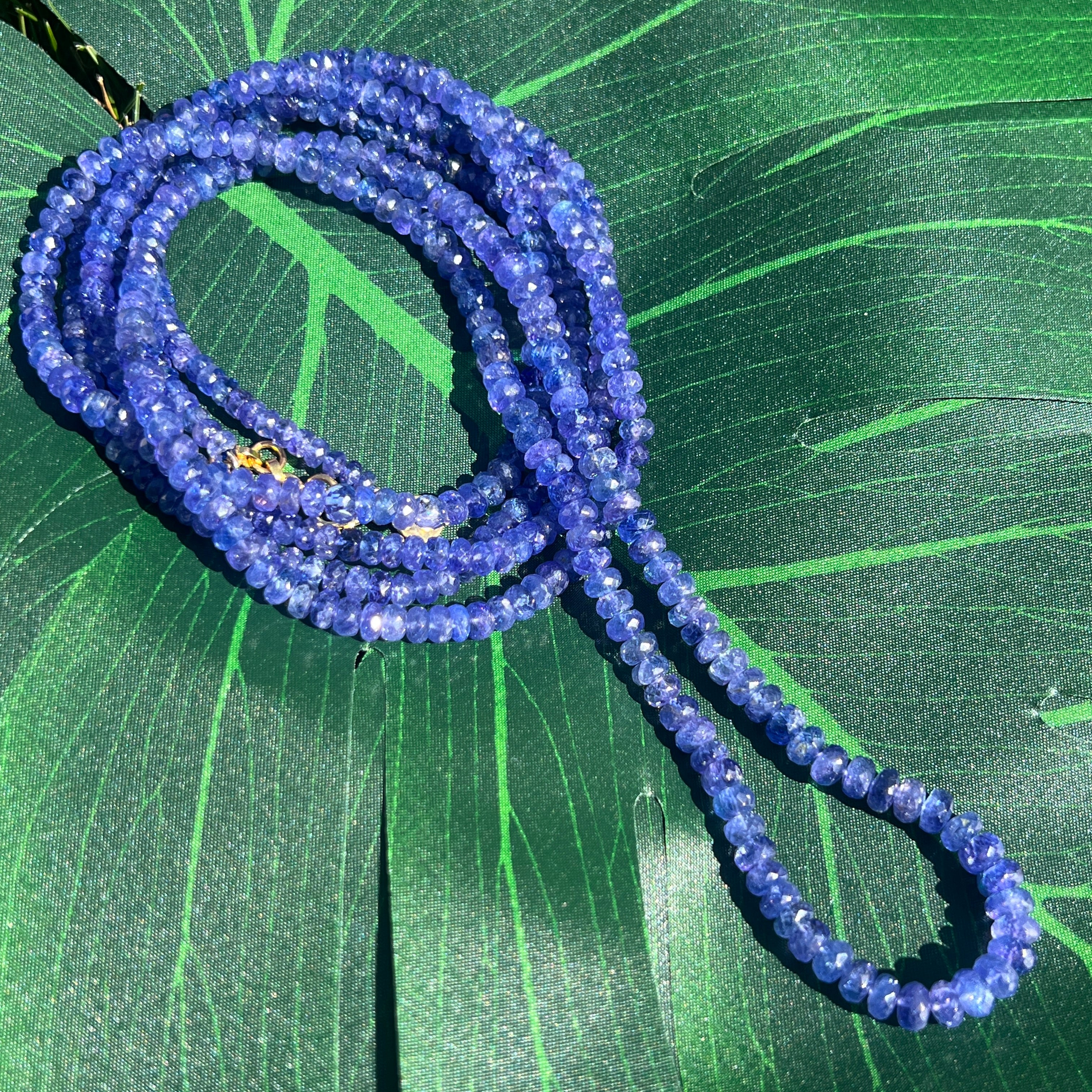 Rare Faceted Tanzanite Long Necklace