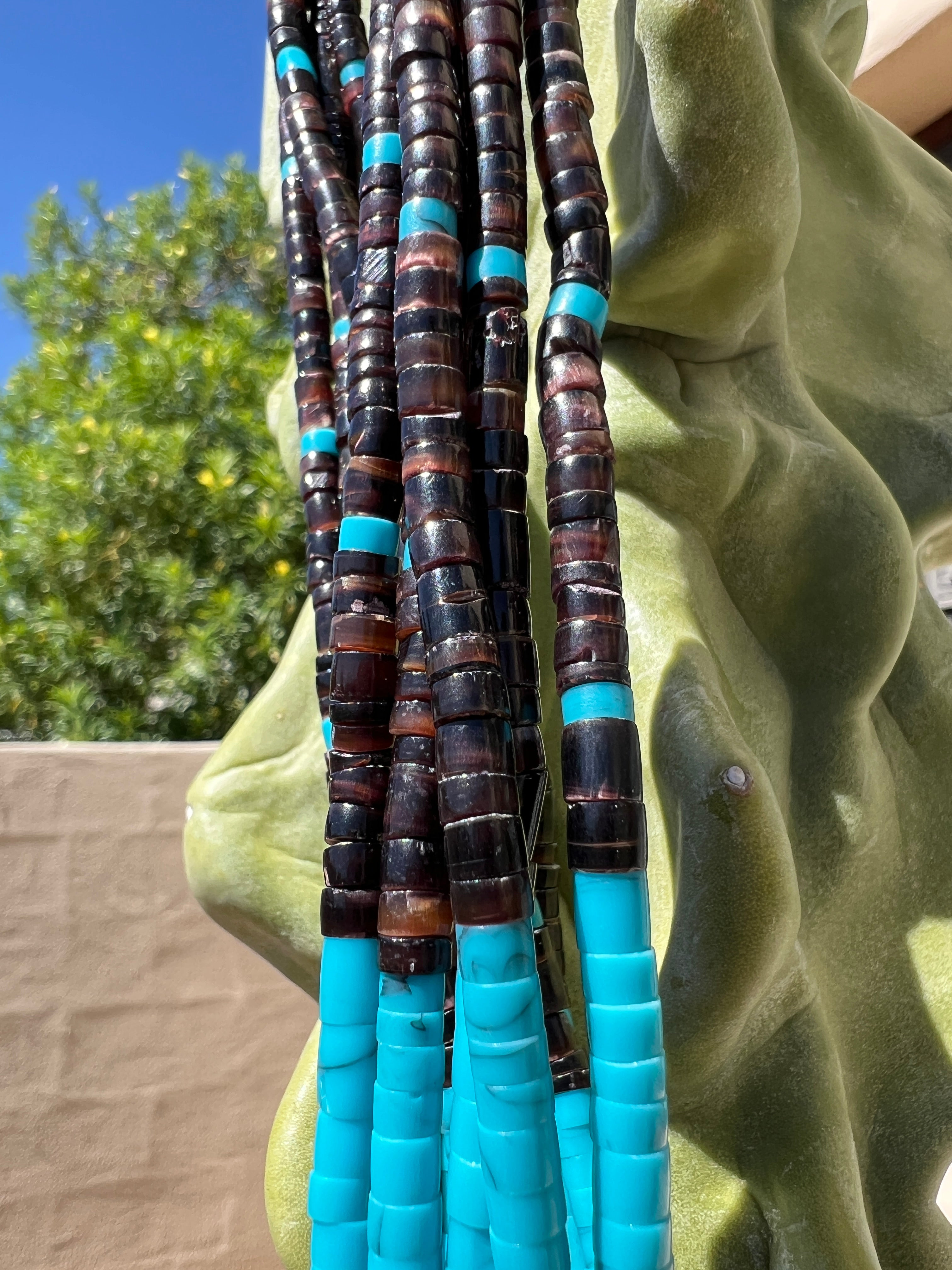 Heishi Shell and Turquoise Neckalce Santo Domingo