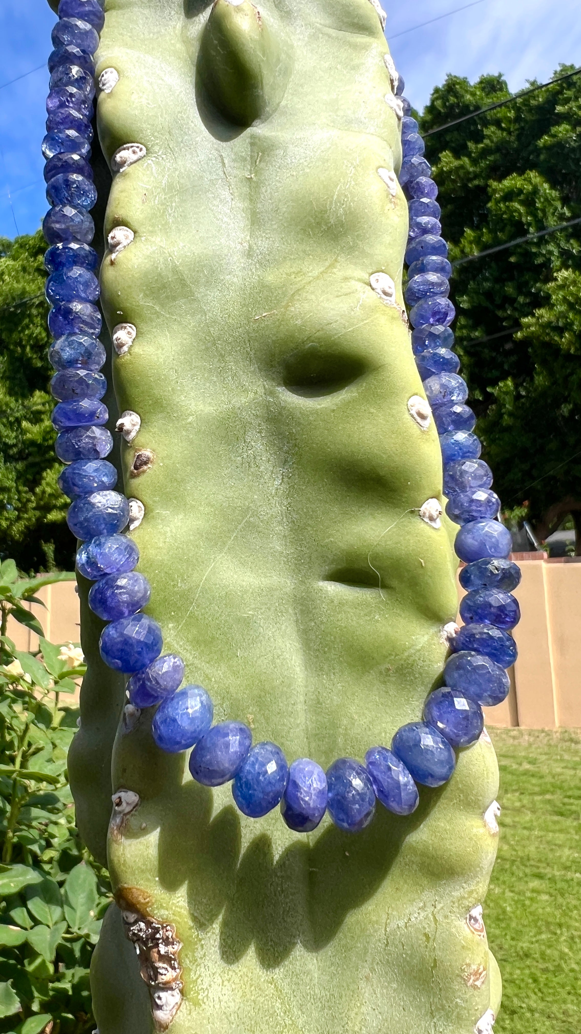Extraordinary Tanzanite Faceted Graduated Necklace
