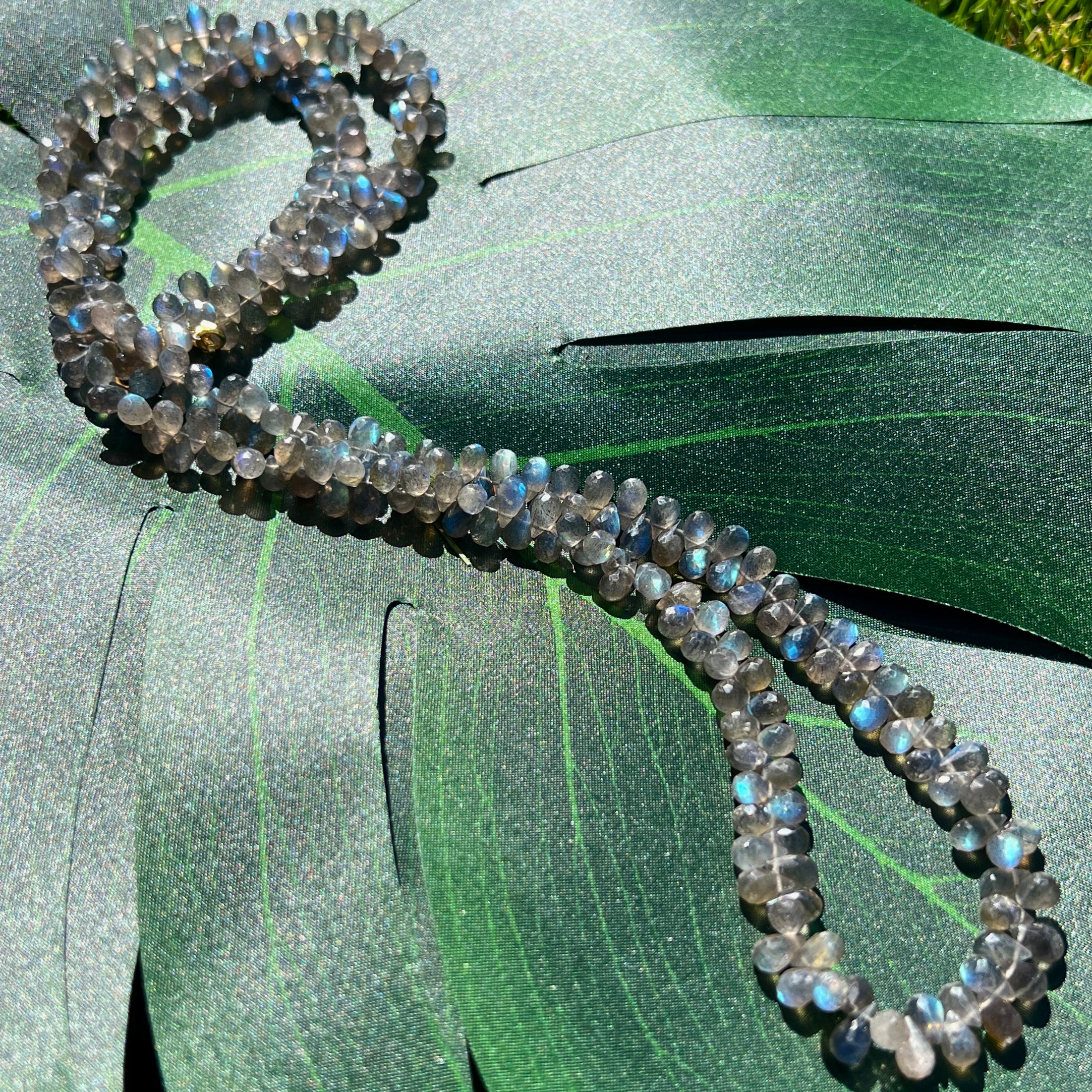 Unique Semi-Precious Labradorite Drop Necklace