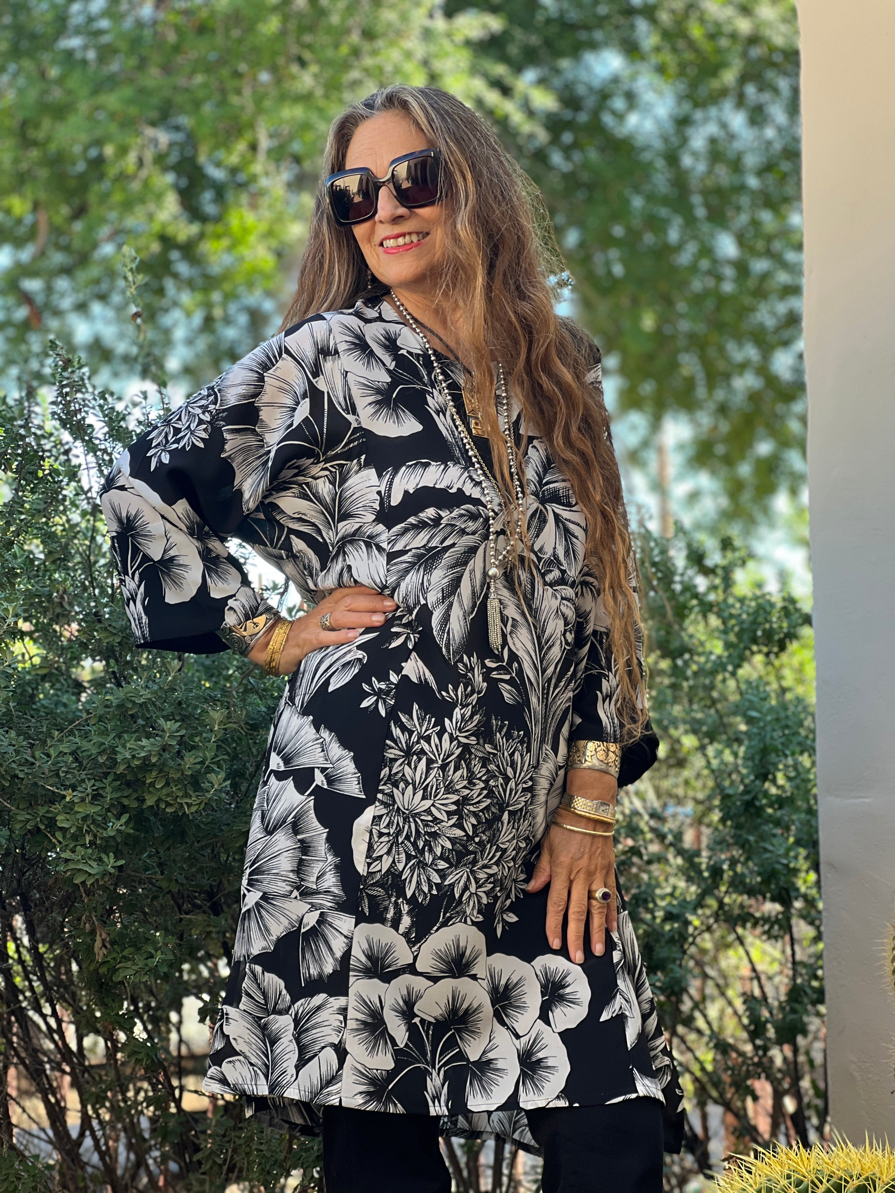 Giardino Nero Italian Silk Tunic