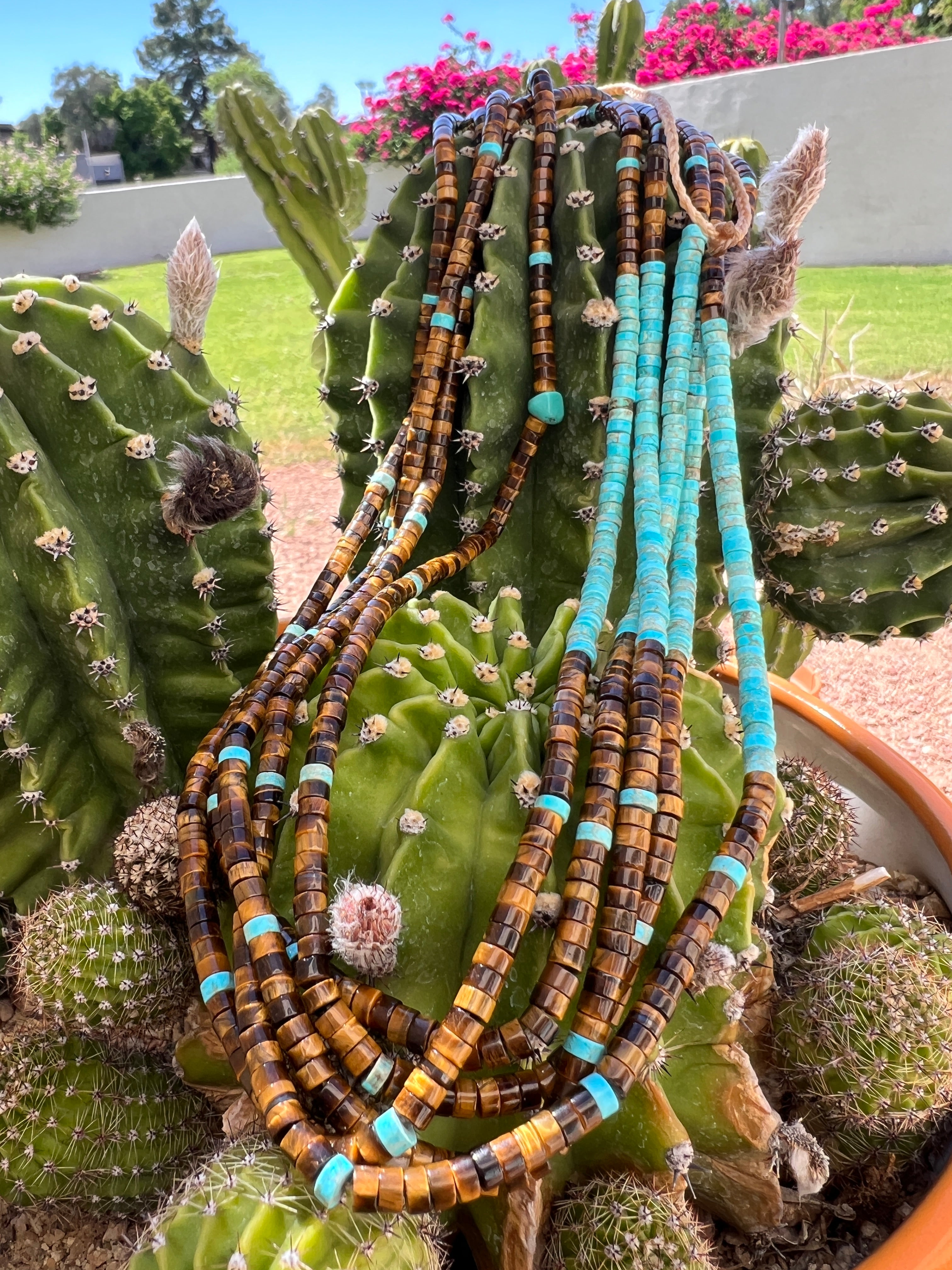 Turquoise and Tiger's Eye Necklace Santo Domingo