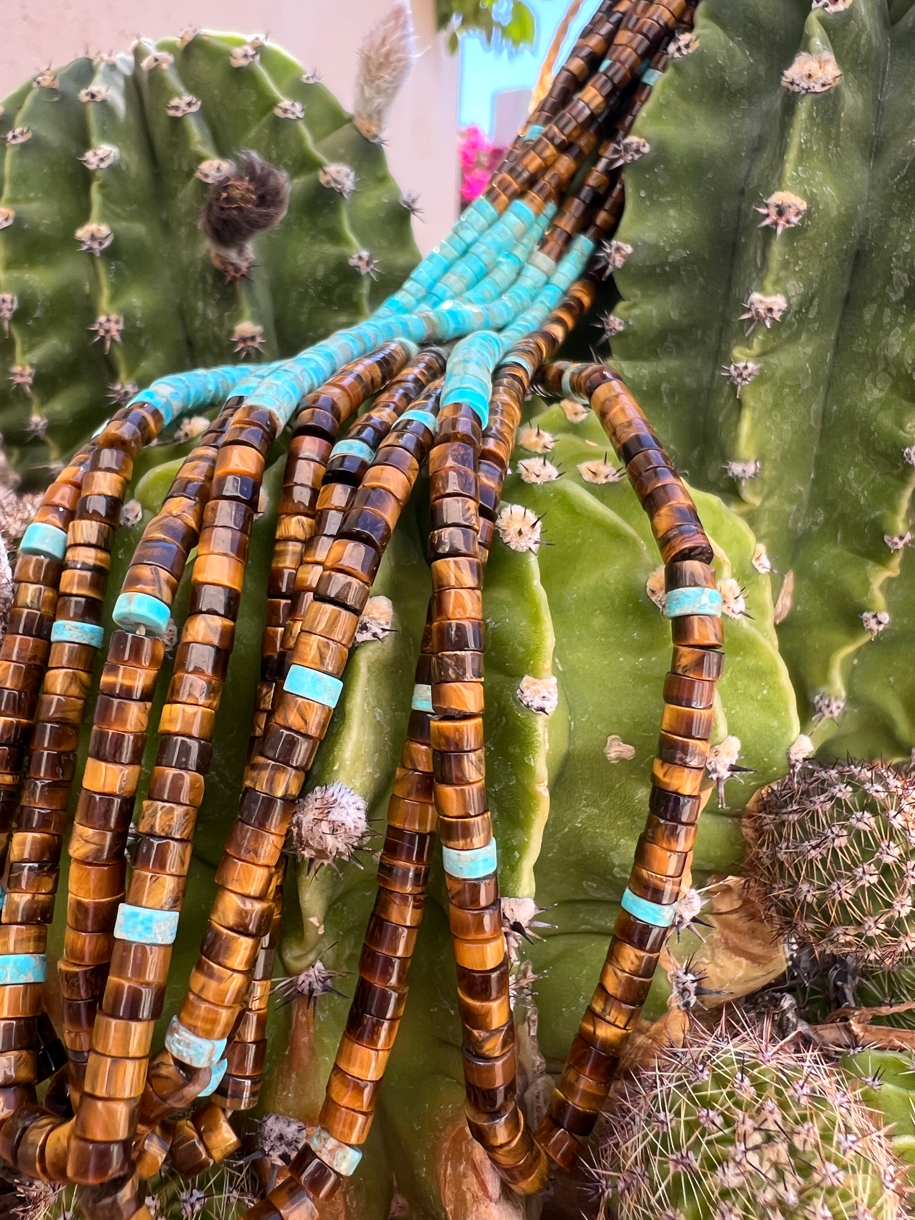 Turquoise and Tiger's Eye Necklace Santo Domingo