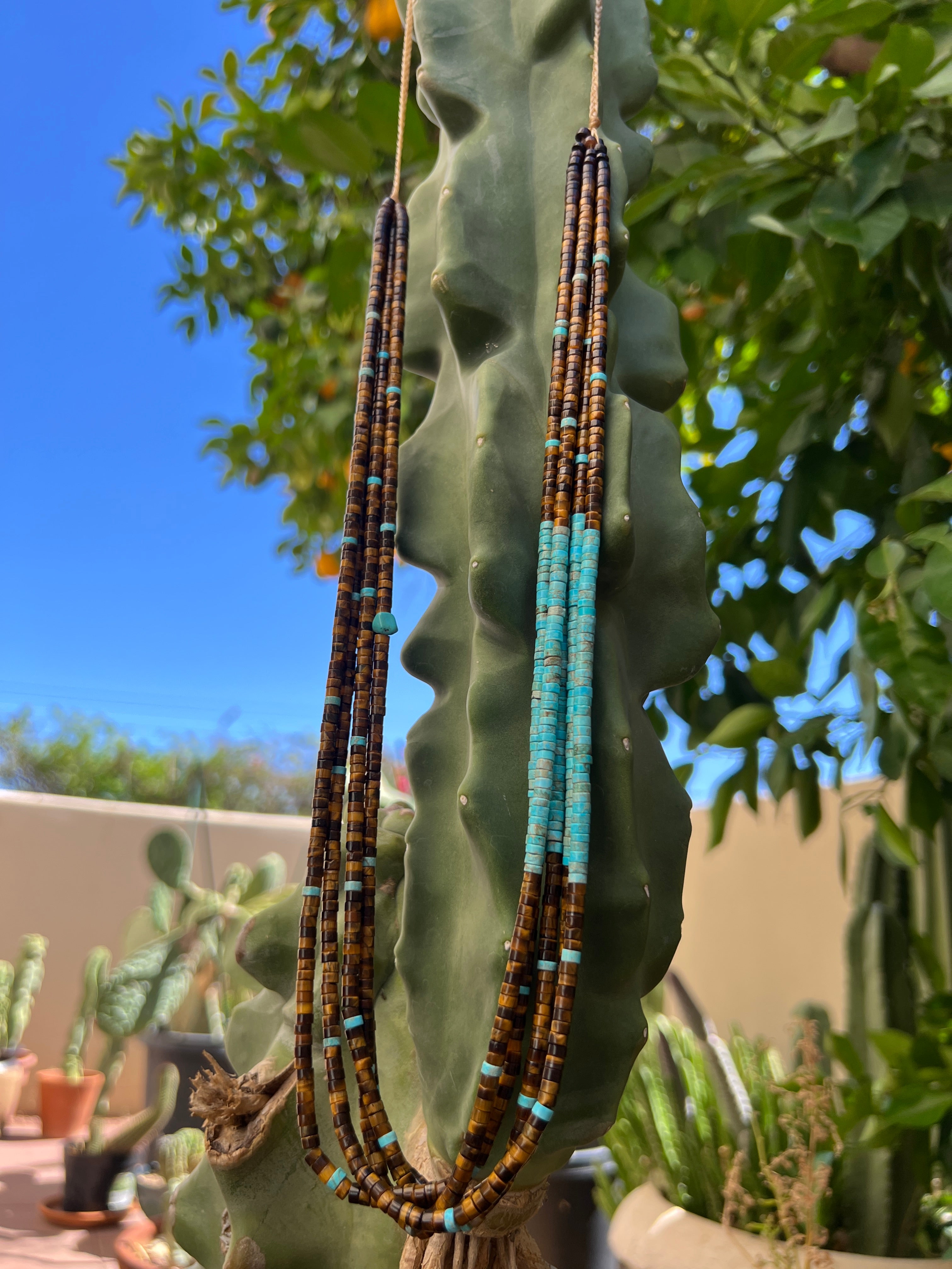 Turquoise and Tiger's Eye Necklace Santo Domingo
