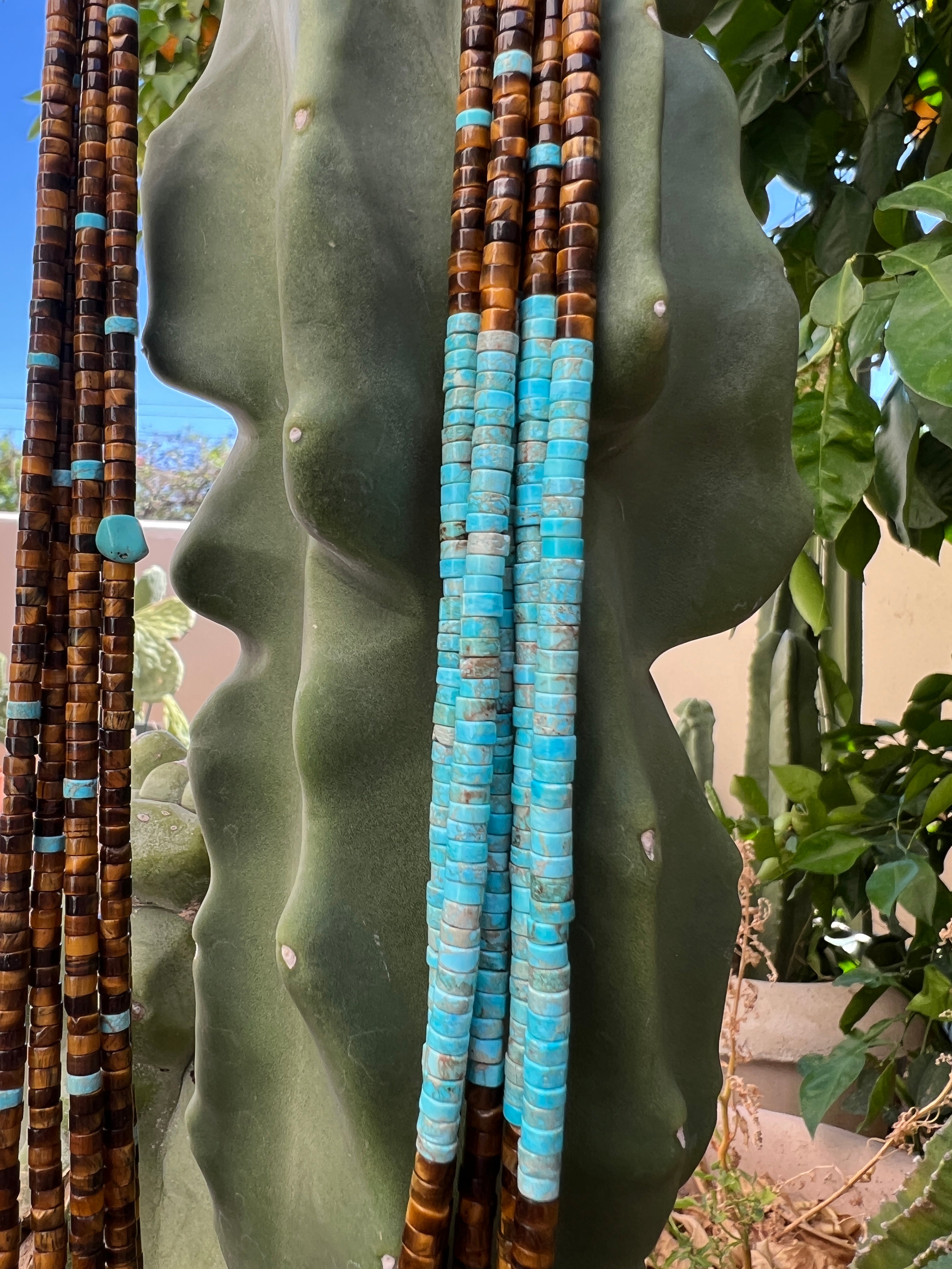 Turquoise and Tiger's Eye Necklace Santo Domingo
