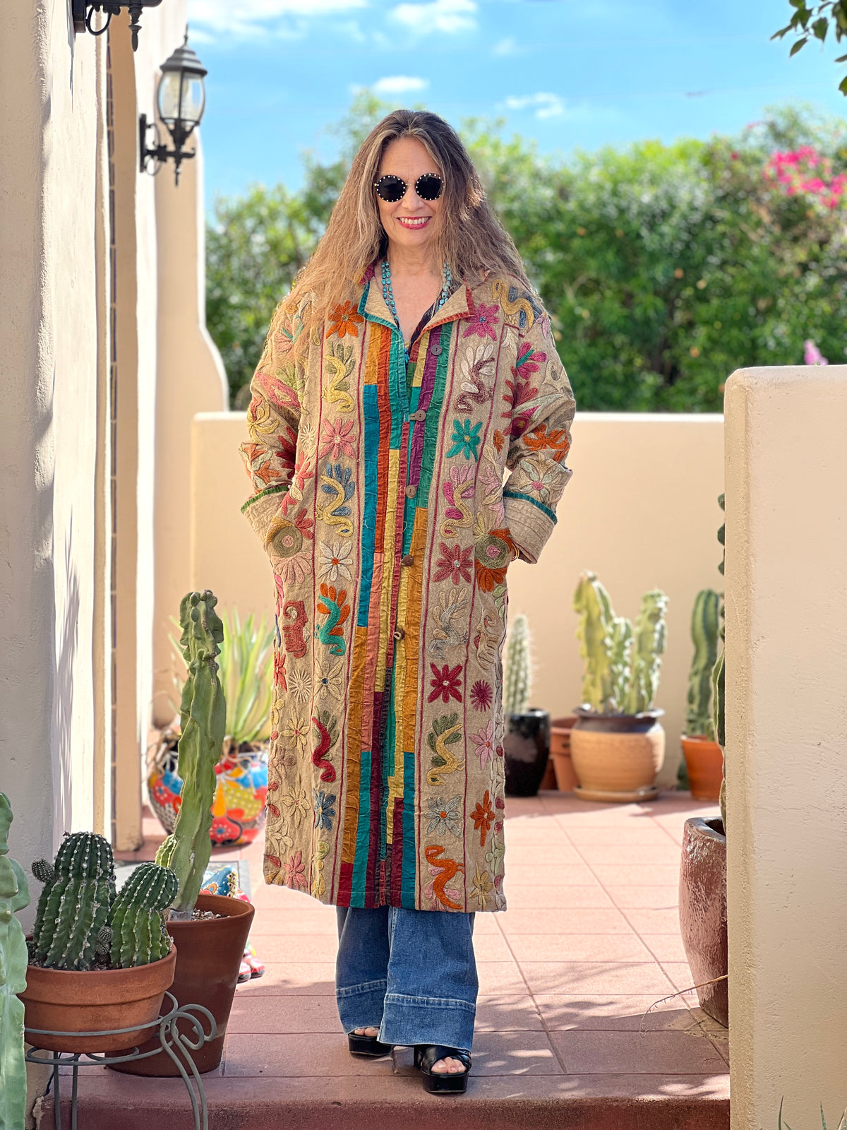 Anjika Embroidered Cotton Coat One of a Kind