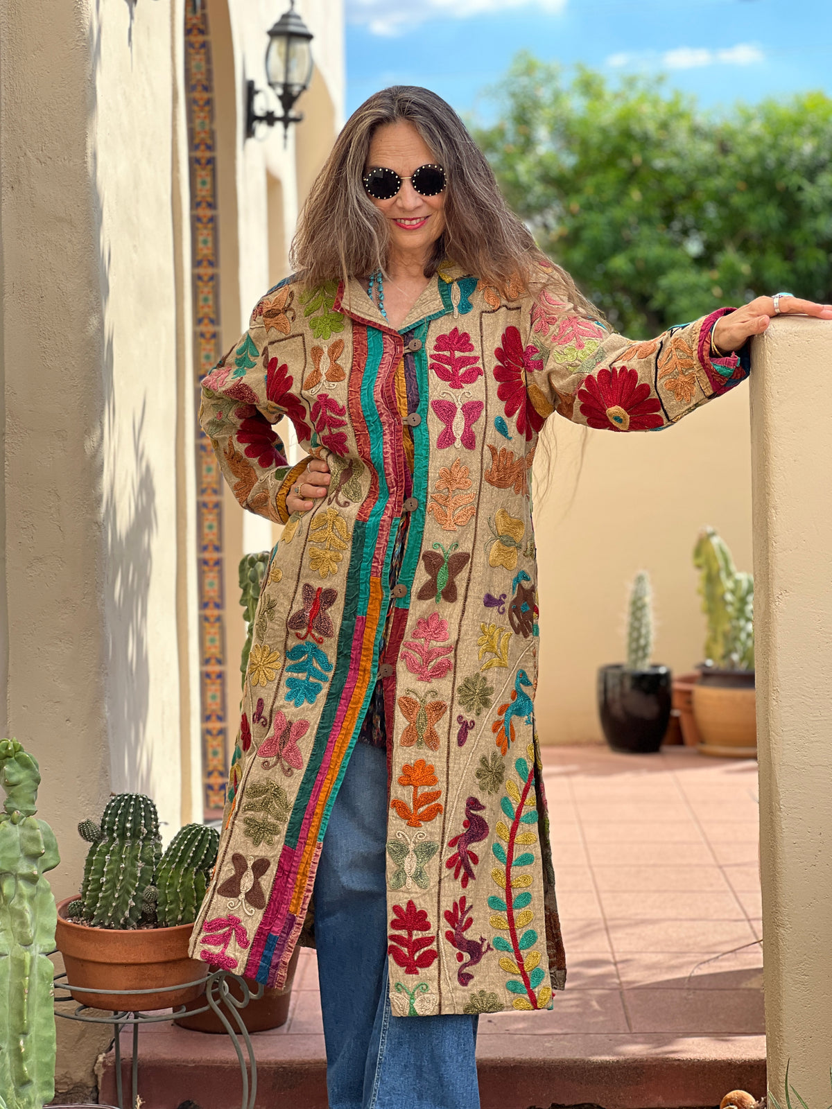 Charvi Embroidered Butterfly Coat One of a Kind