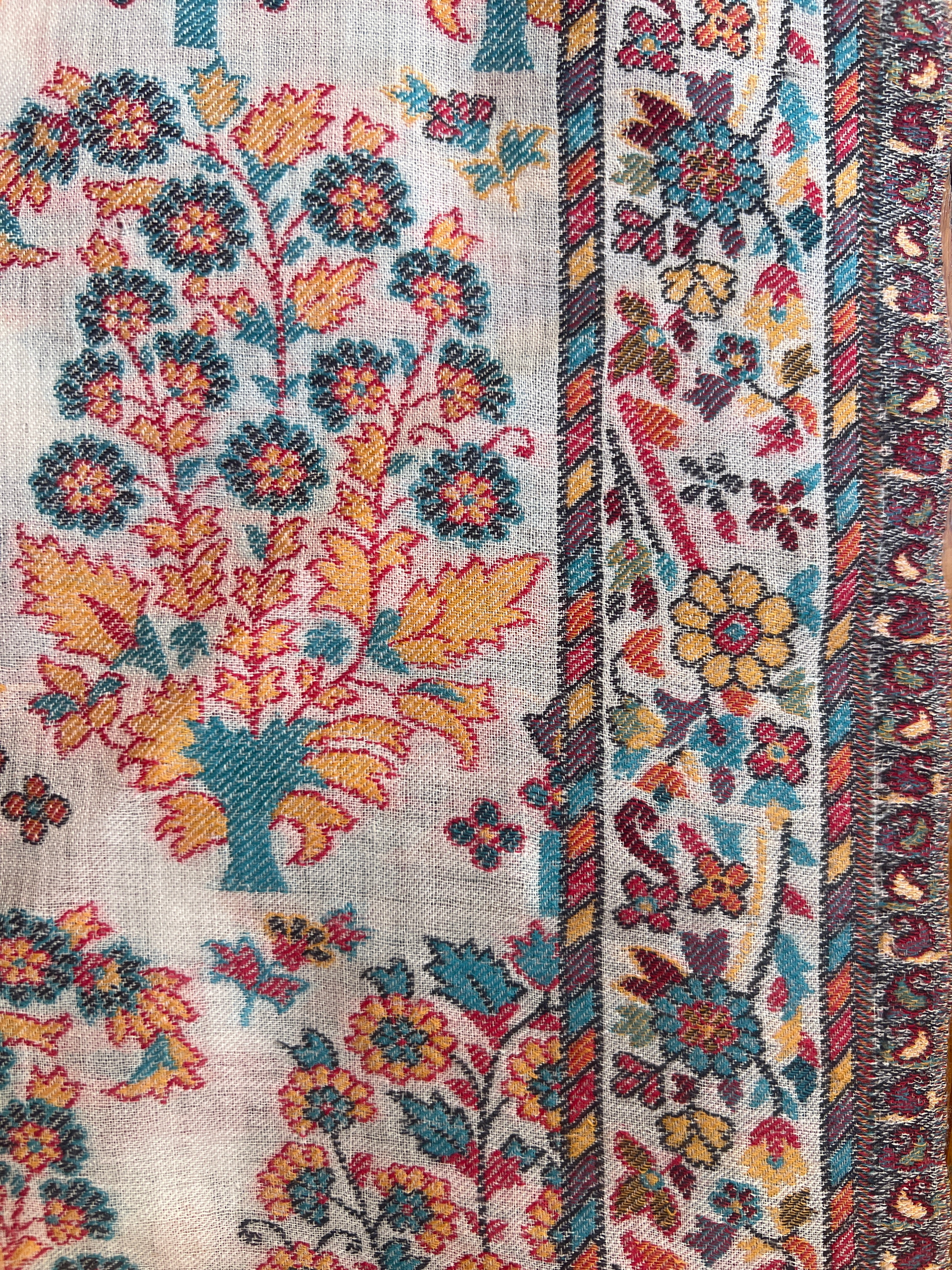 Spring Paisley Kani Fine Wool Shawl One of a Kind