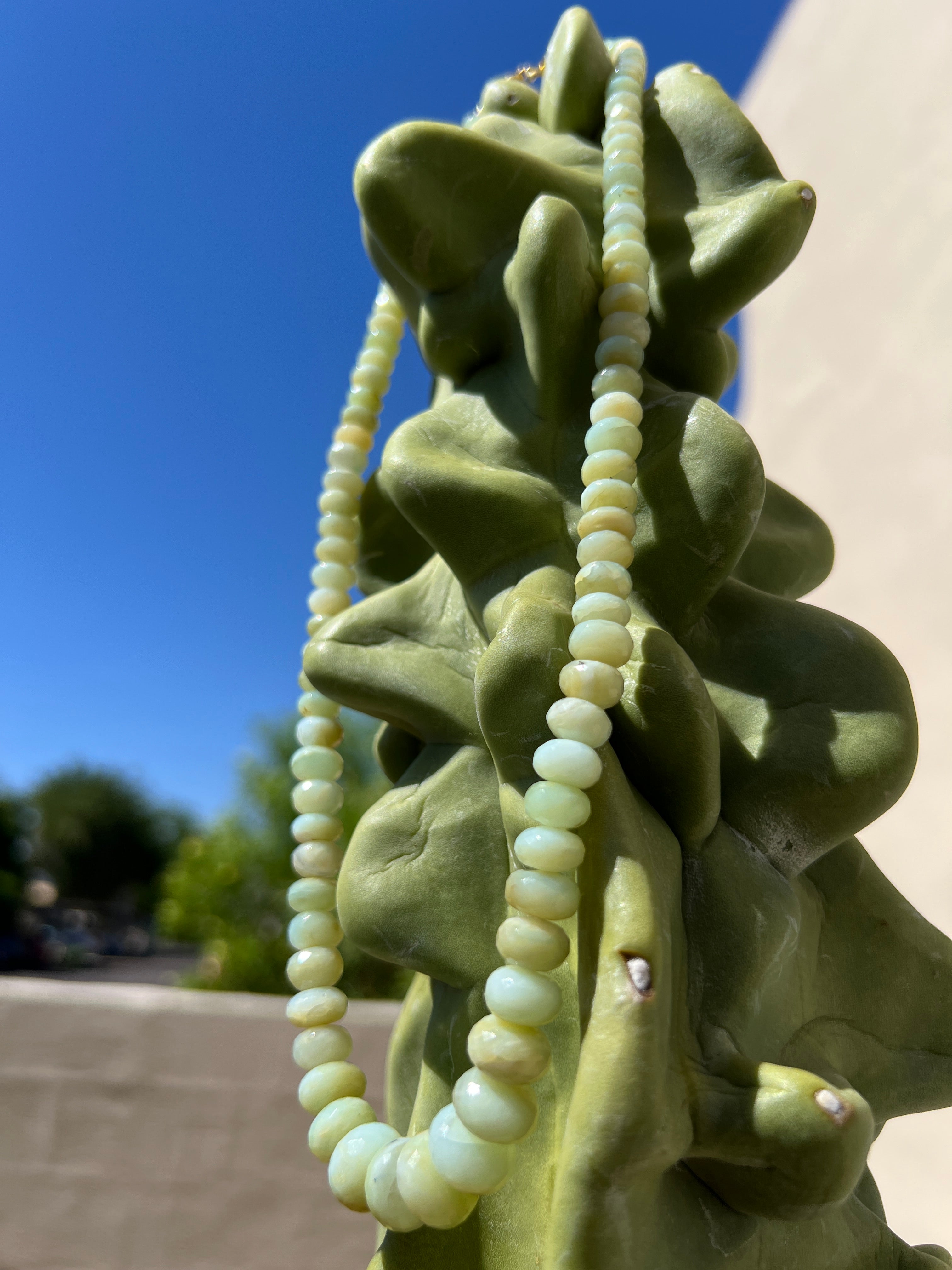 Natural Peruvian Opal Faceted Necklace