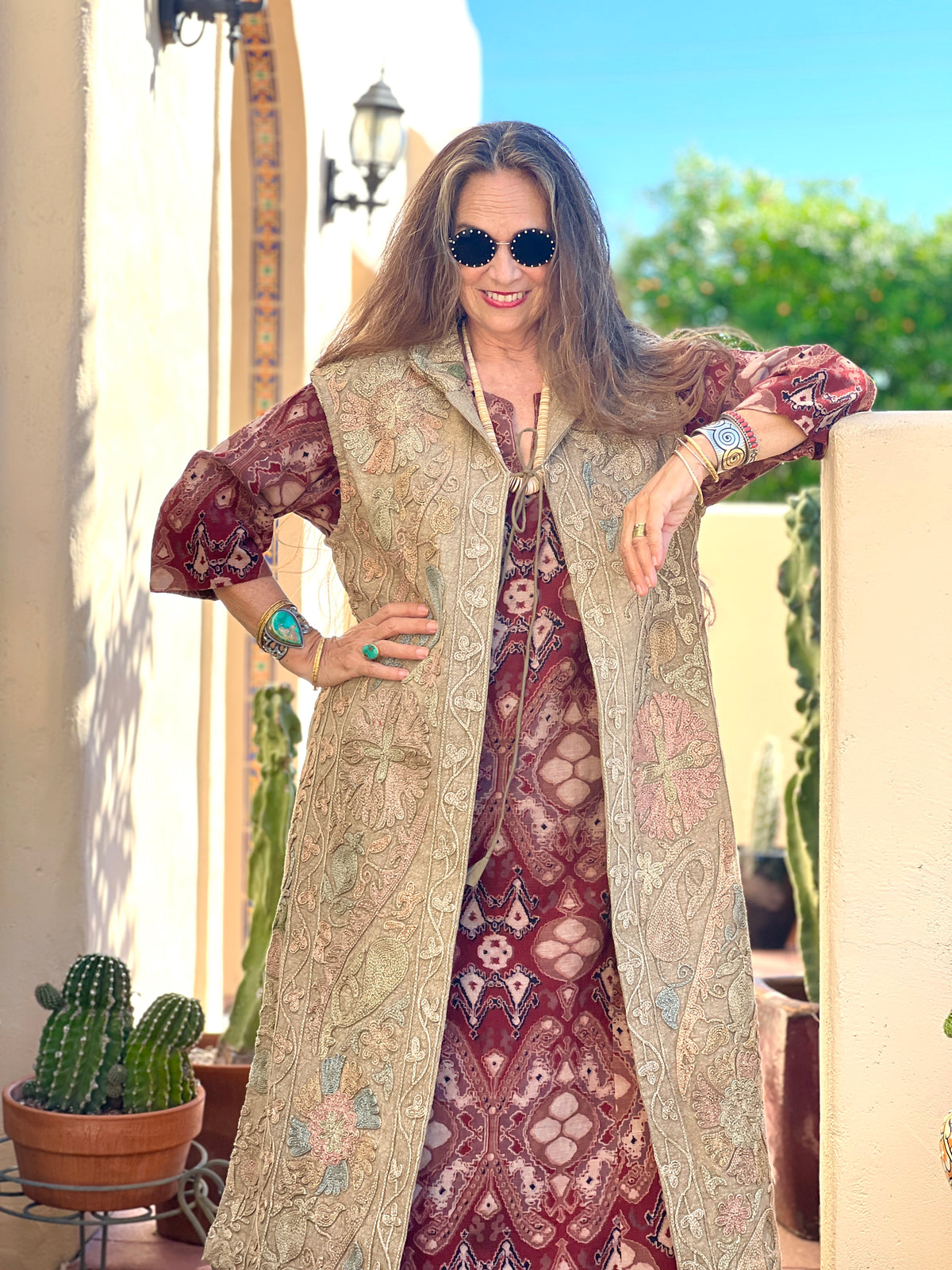 Myra Hand Embroidered Cotton Vest One of a Kind