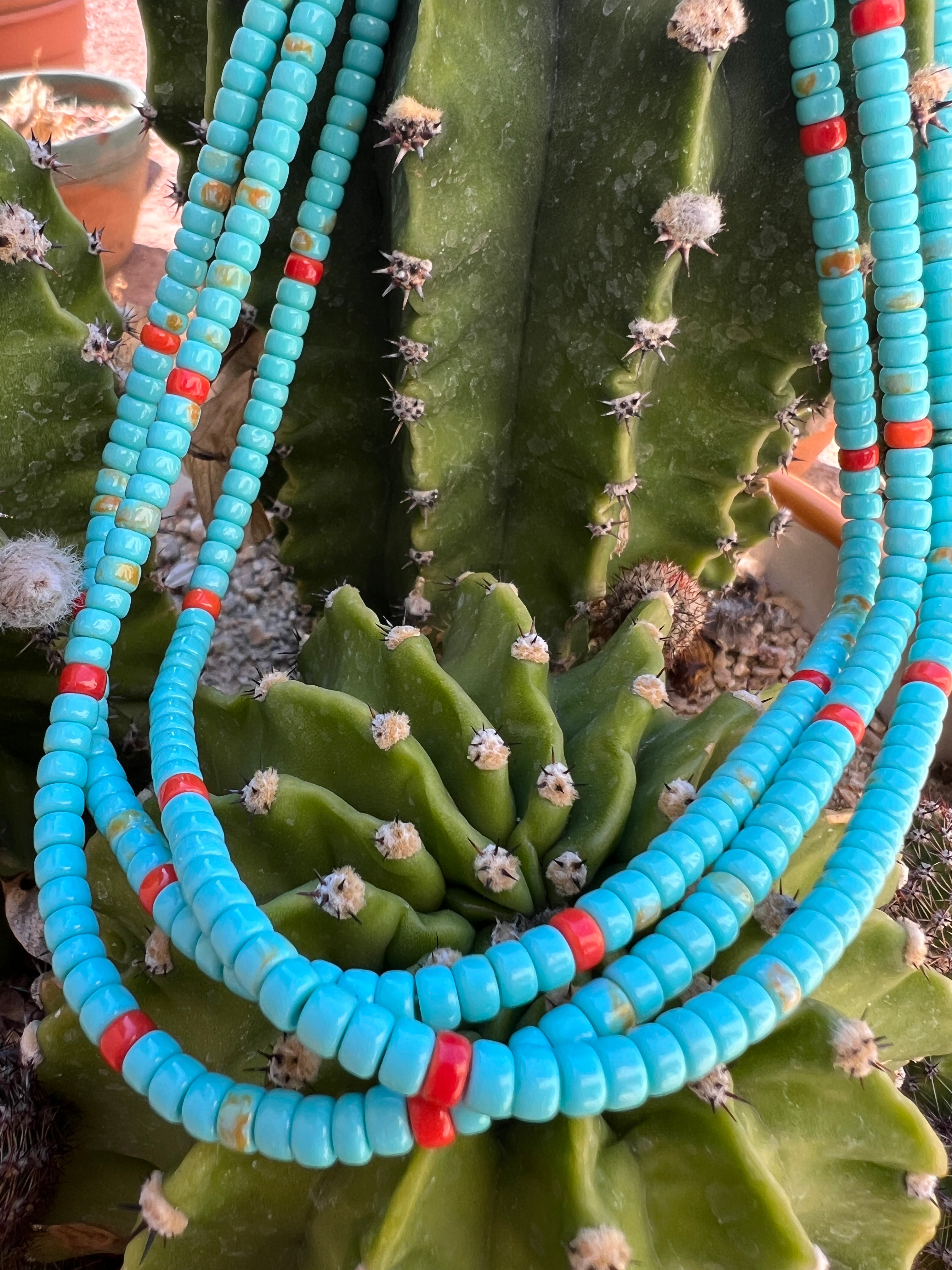 Turquoise, Coral, and Heishi Santo Domingo Necklace