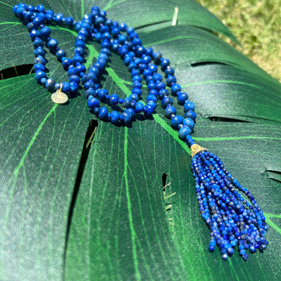 Rare Faceted Lapis Lazuli Mala Necklace Only one Available
